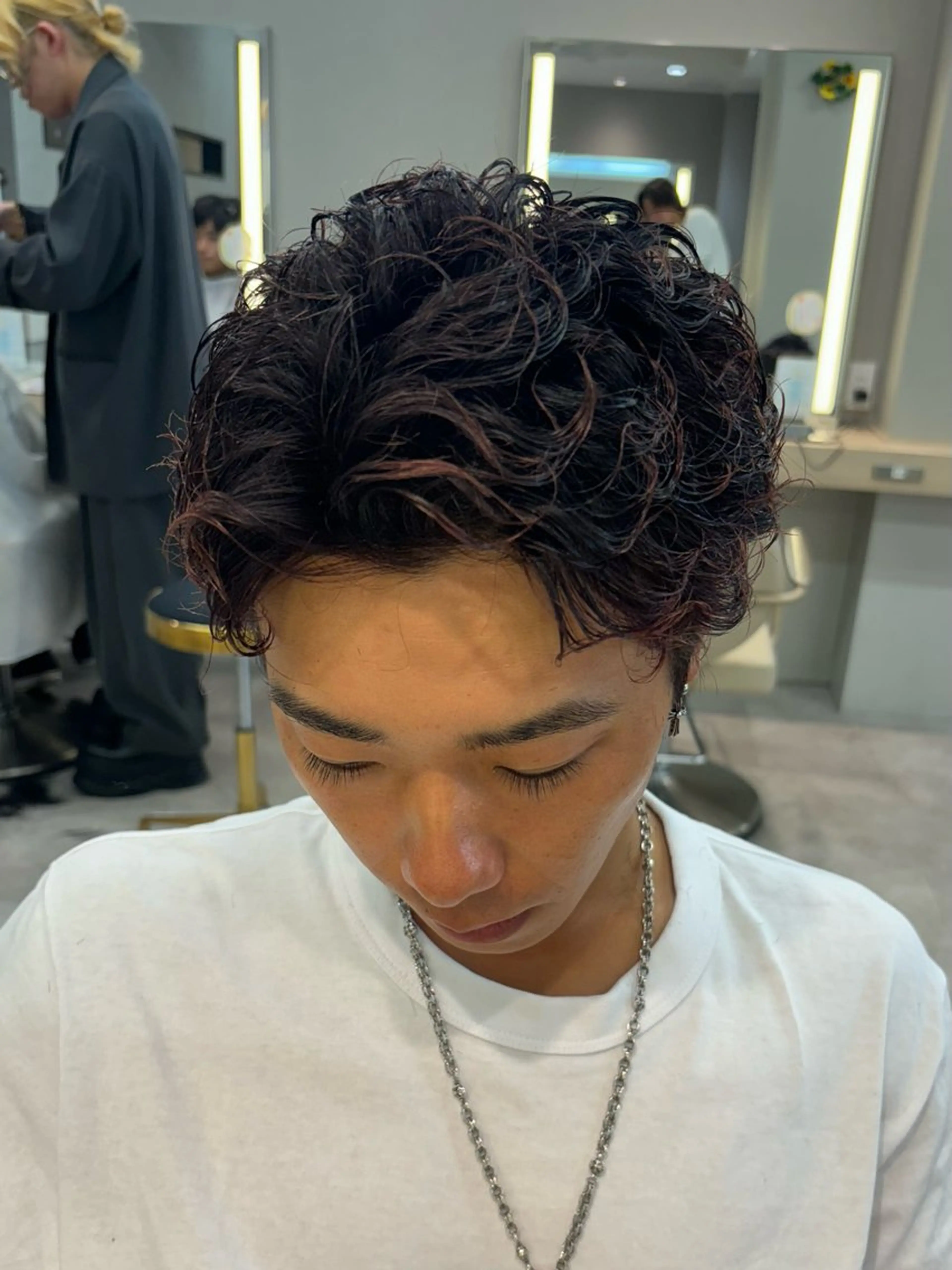 パーマ メンズ メンズパーマ、スパ イキー、上野星也のヘアスタイル