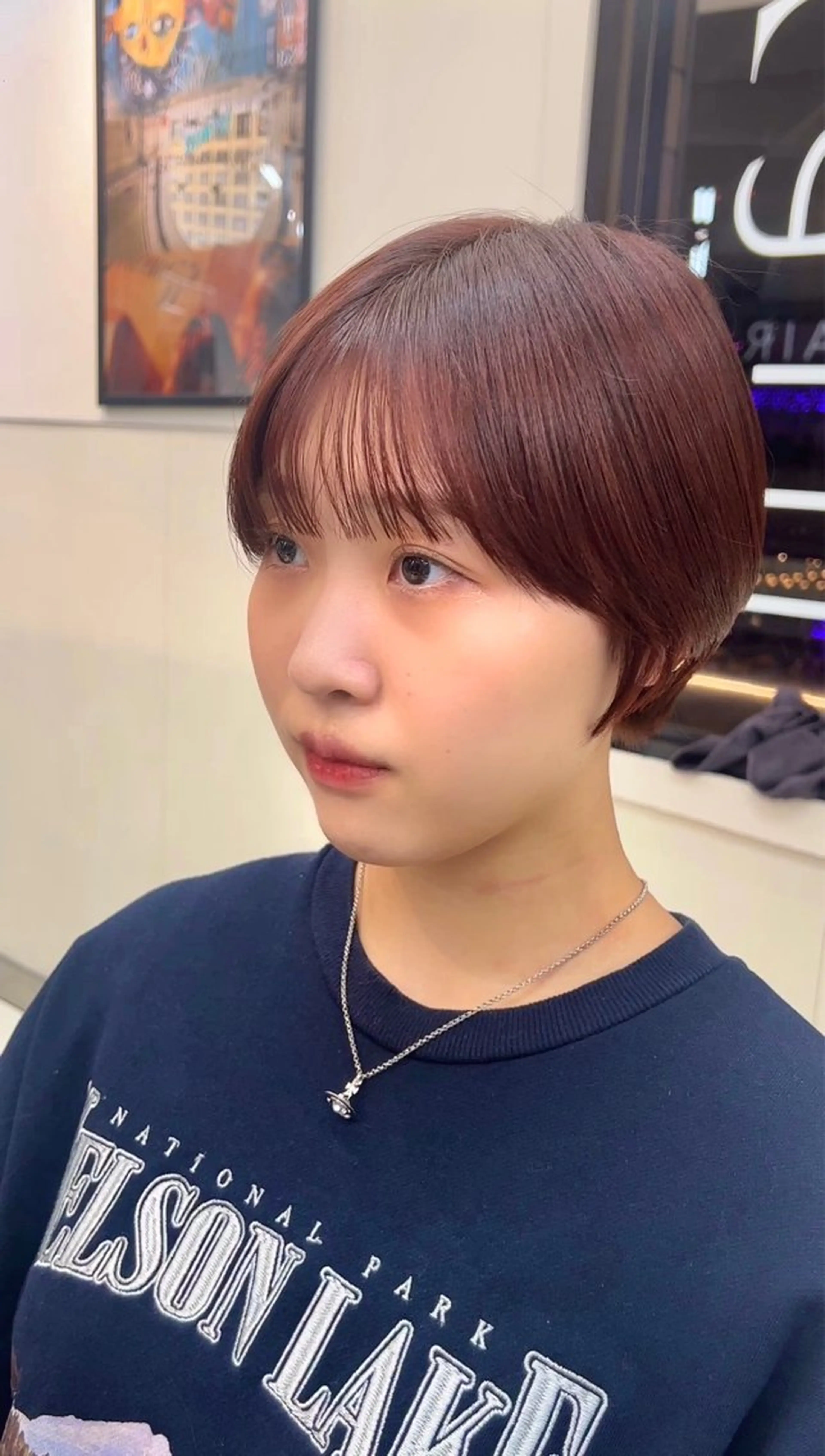 ショート レイヤー×ツヤカラー 渋谷/kougaのヘアスタイル