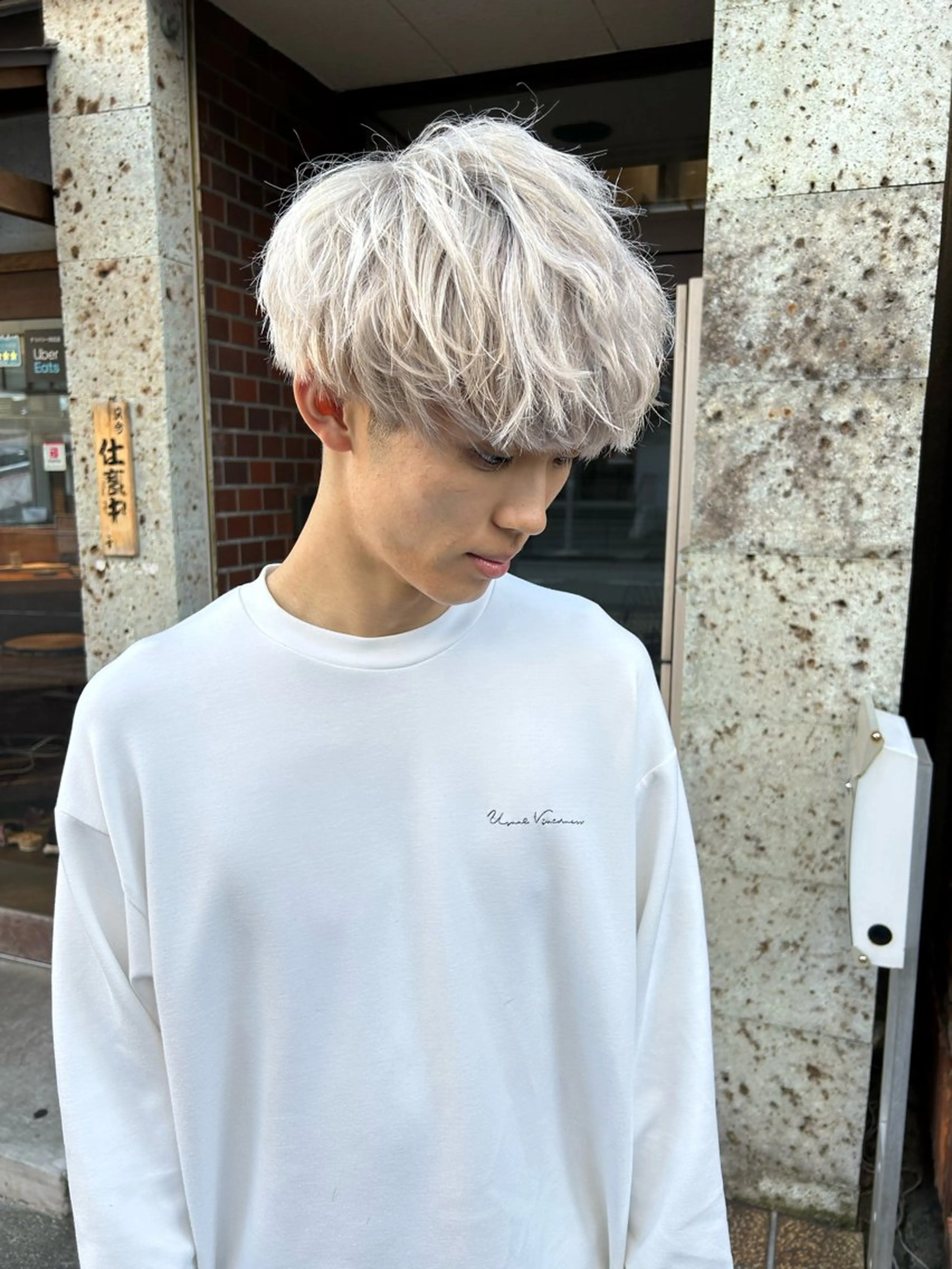 ショート カラー メンズ マッシュ 🍀透明感抜群🍀/ ハイトーンカラーのヘアスタイル