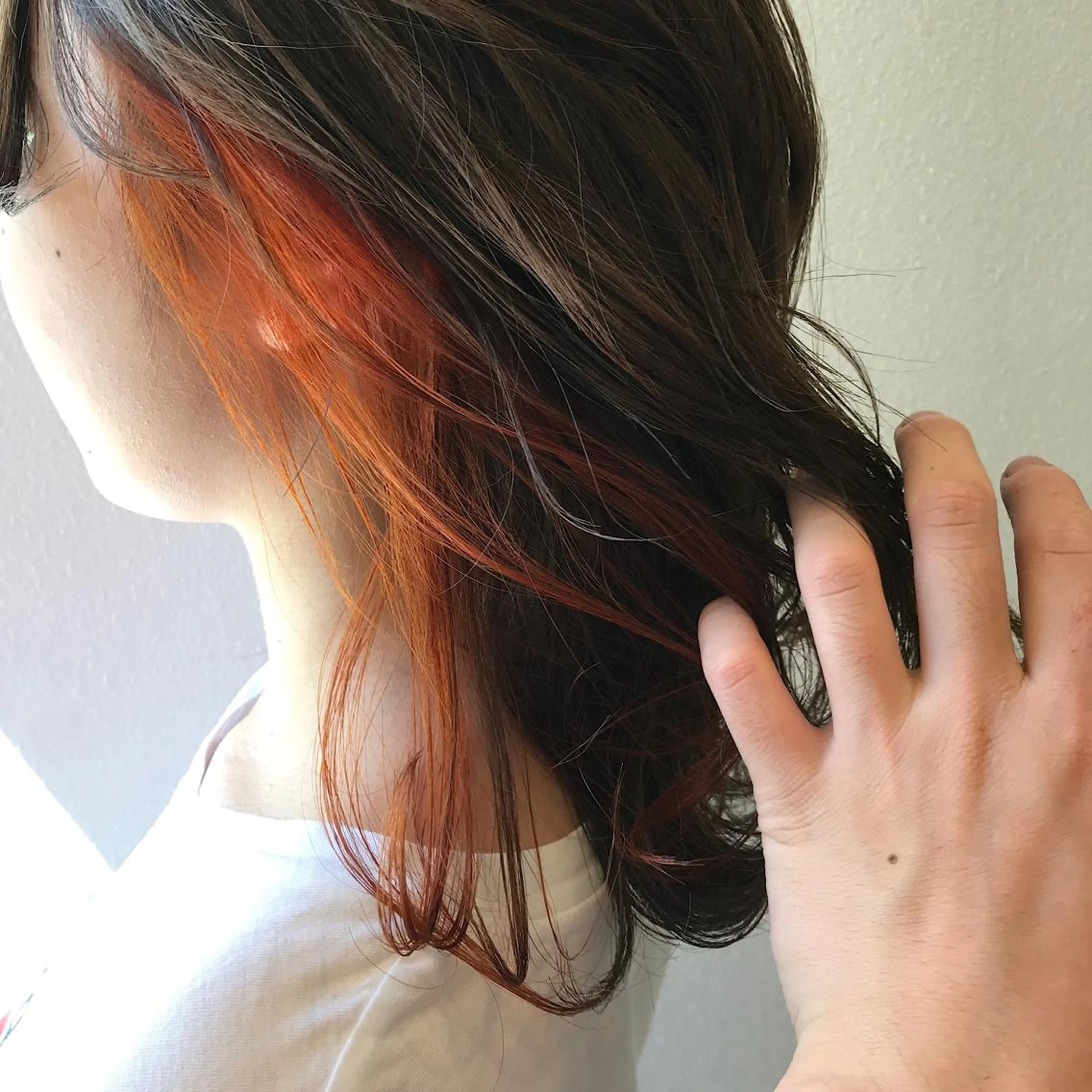 ミディアム カラー オレンジ ヘアカラー トリートメント lani 天神大名/ブリーチのヘアスタイル