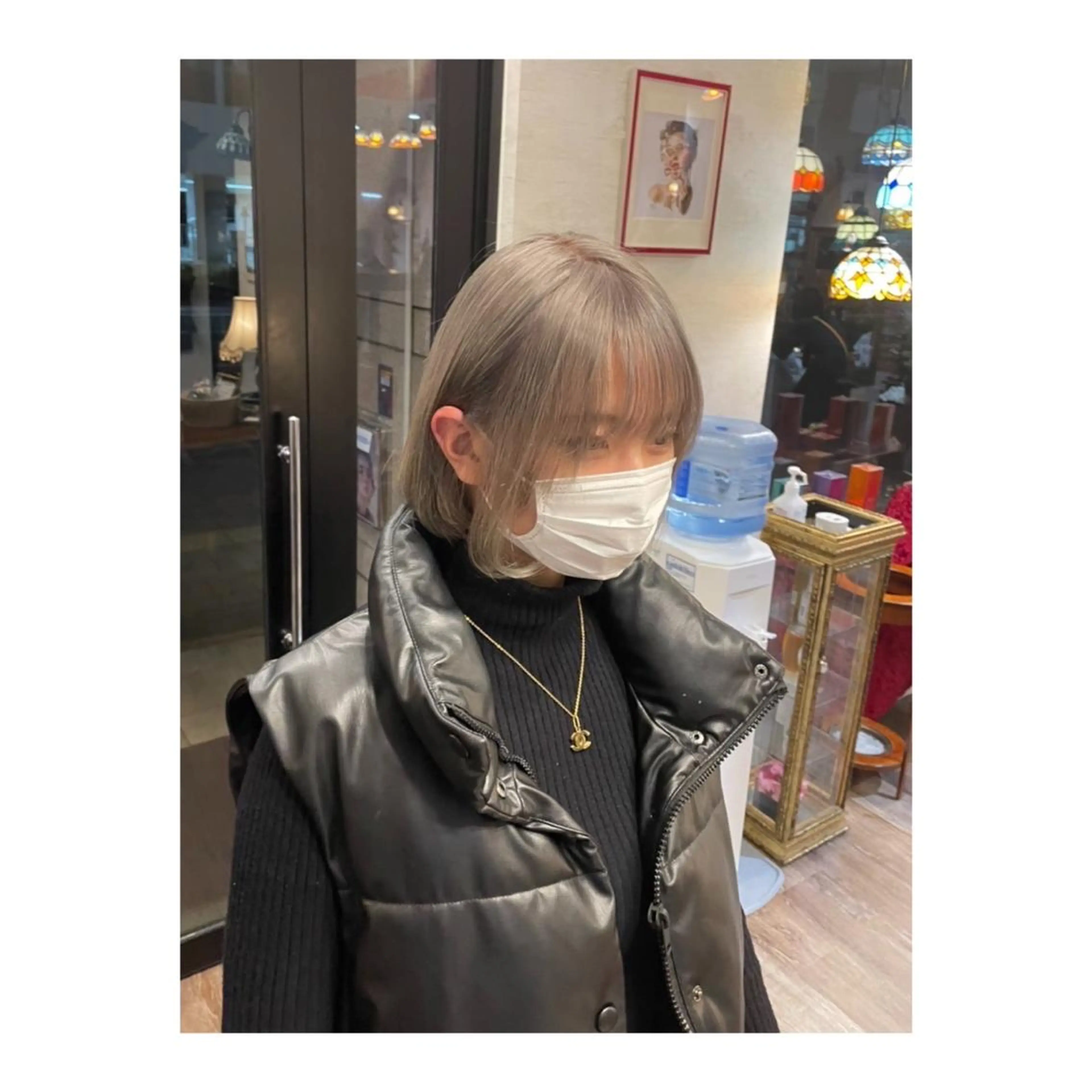 ミディアム カラー シルバー ヘアカラー トリートメント FAVOR警固所属・マツノ ユウキのヘアスタイル