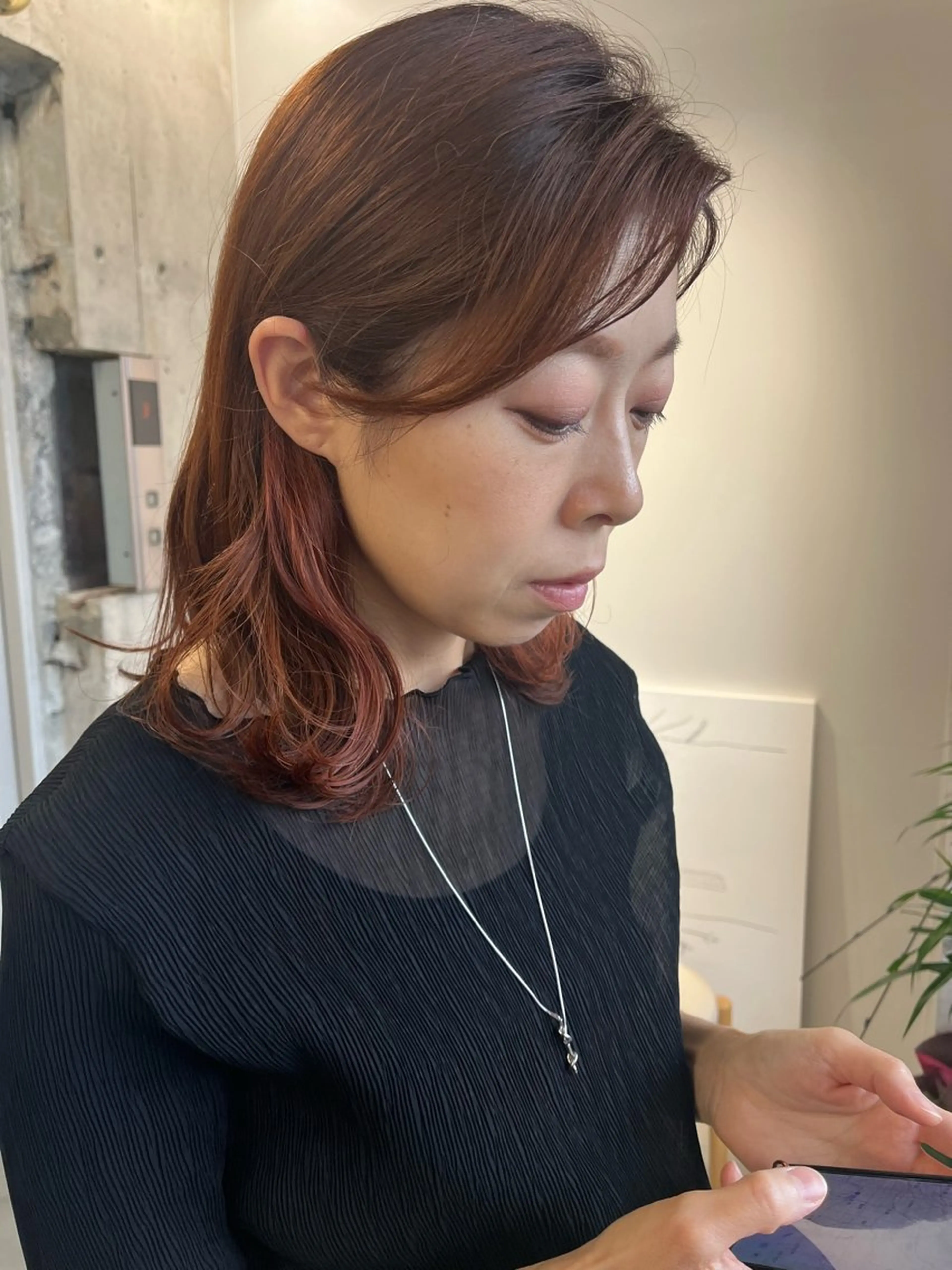 ミディアム 似合わせカット 難波/白髪ぼかし/ KAORIのヘアスタイル