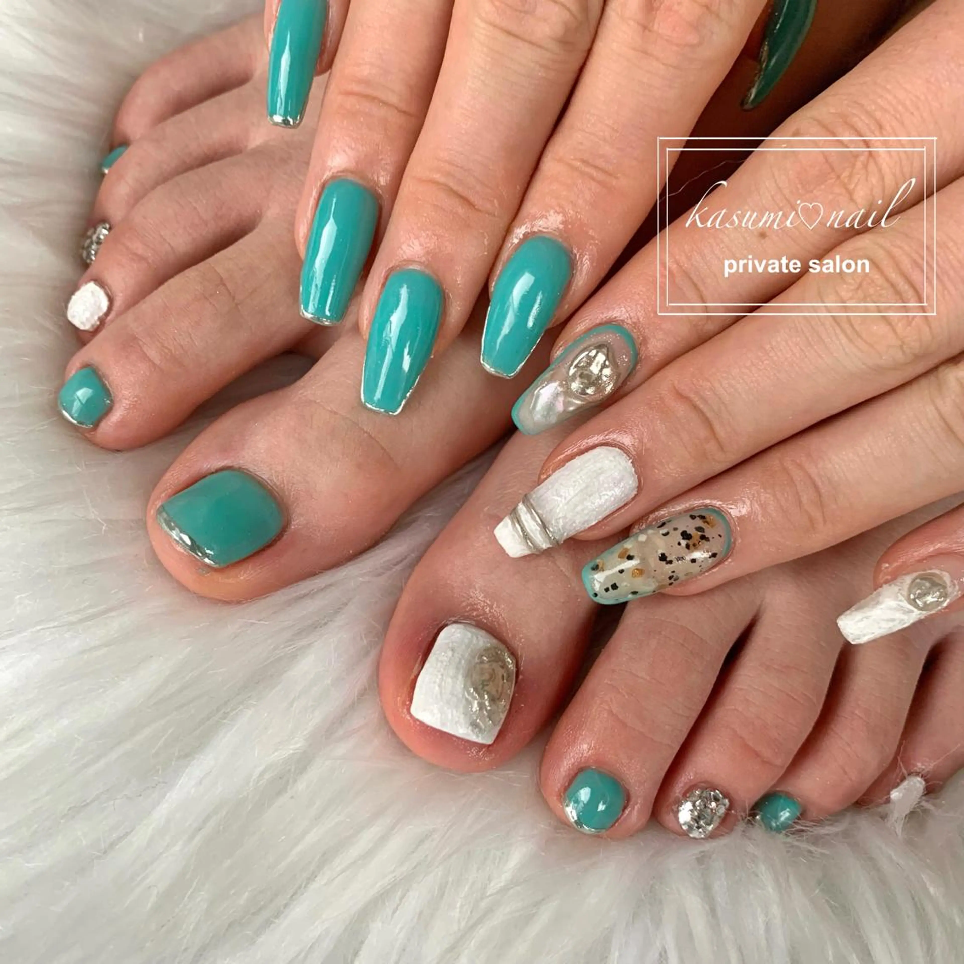 ネイル アートネイル フットネイル フレンチネイル ロングネイル マグネットネイル KASUMI♡ Nailのネイルデザイン