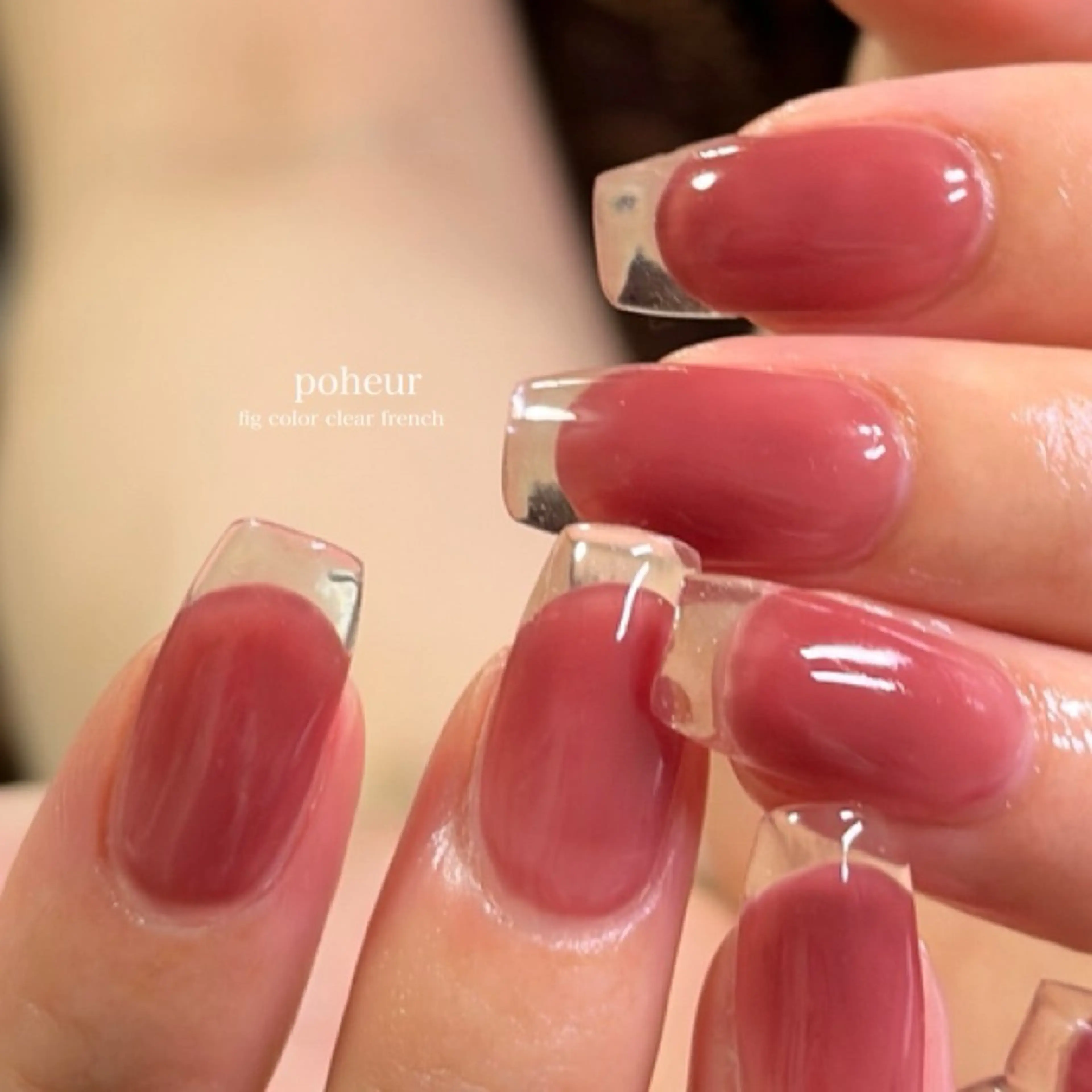 ネイル クリアネイル スカルプネイル ハンドネイル mio _POHEURのネイルデザイン