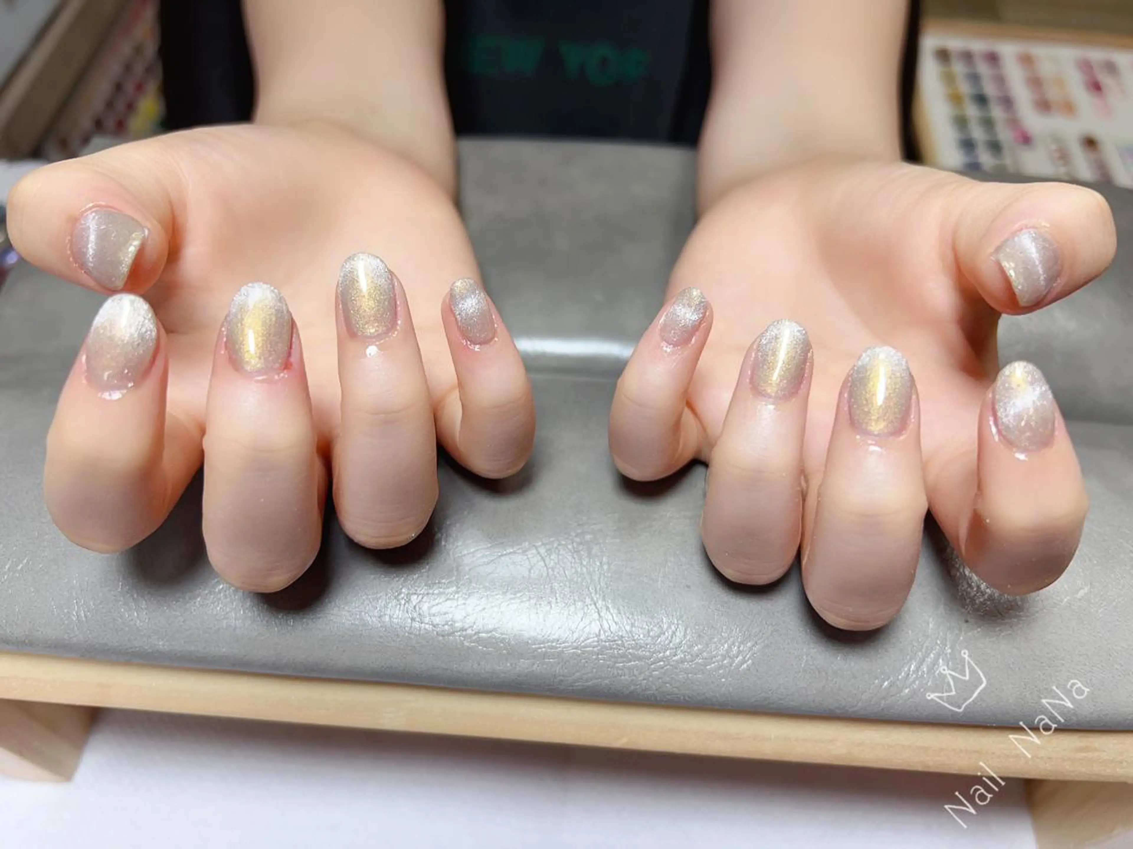 ショート カラー ネイル フレンチネイル マグネットネイル マグネットフレンチ ハンドネイル Nail NaNaのネイルデザイン