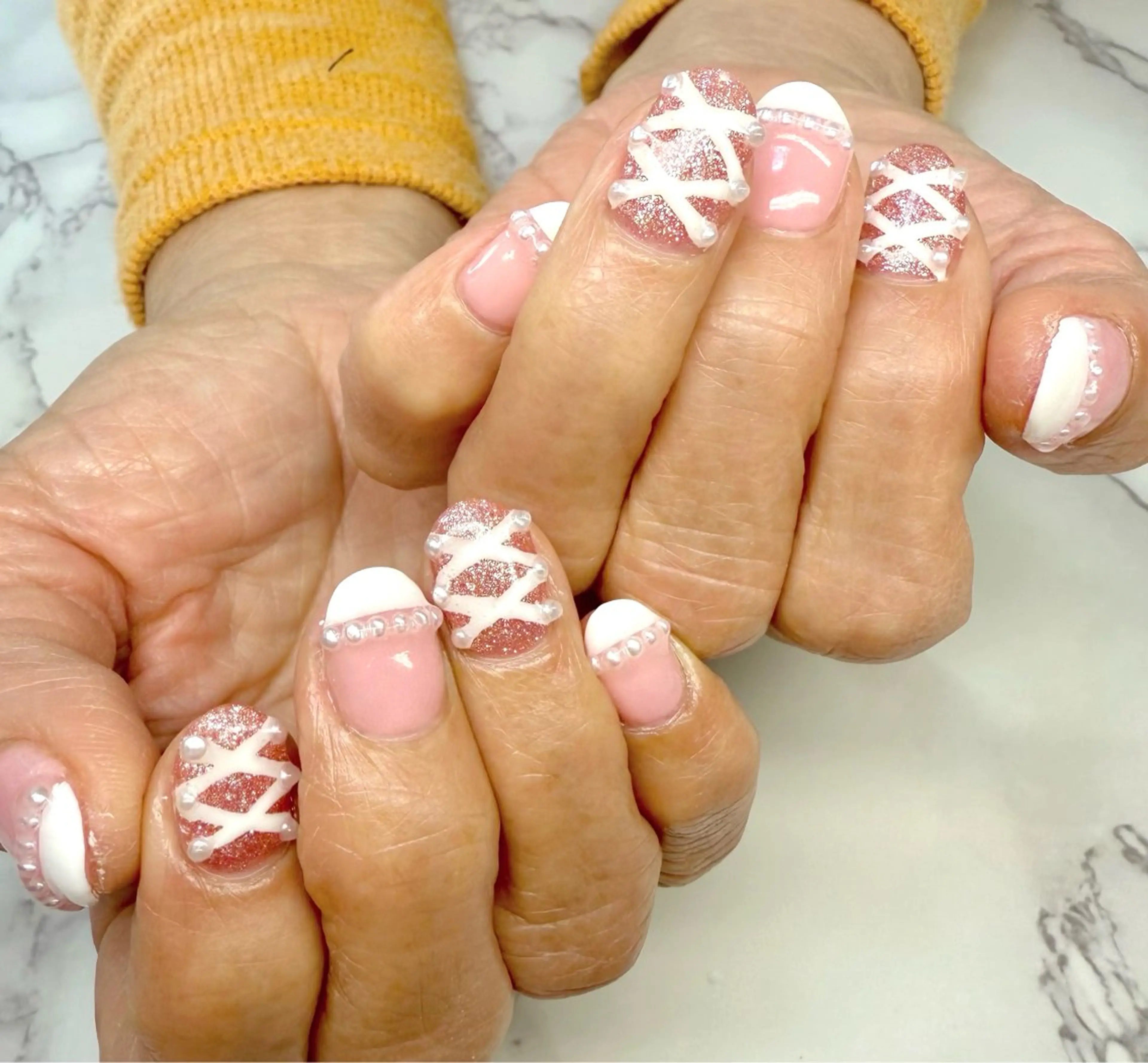 ネイル アニマル柄 アートネイル チークネイル フレンチネイル 氷ネイル・うるうるネイル M.N_ nailのネイルデザイン