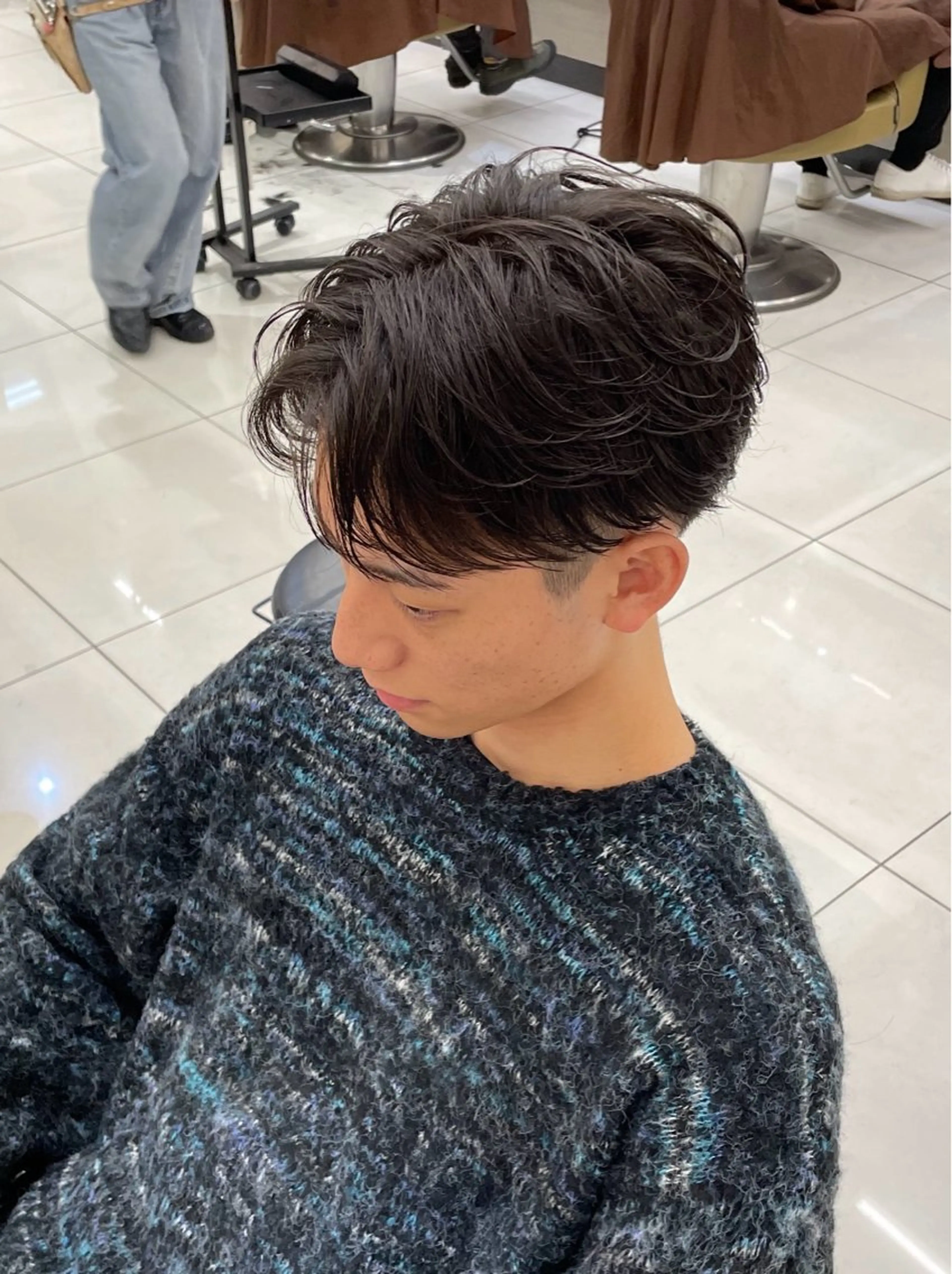 ショート パーマ メンズ カット パーマ トリートメント 伊藤 隆星のヘアスタイル