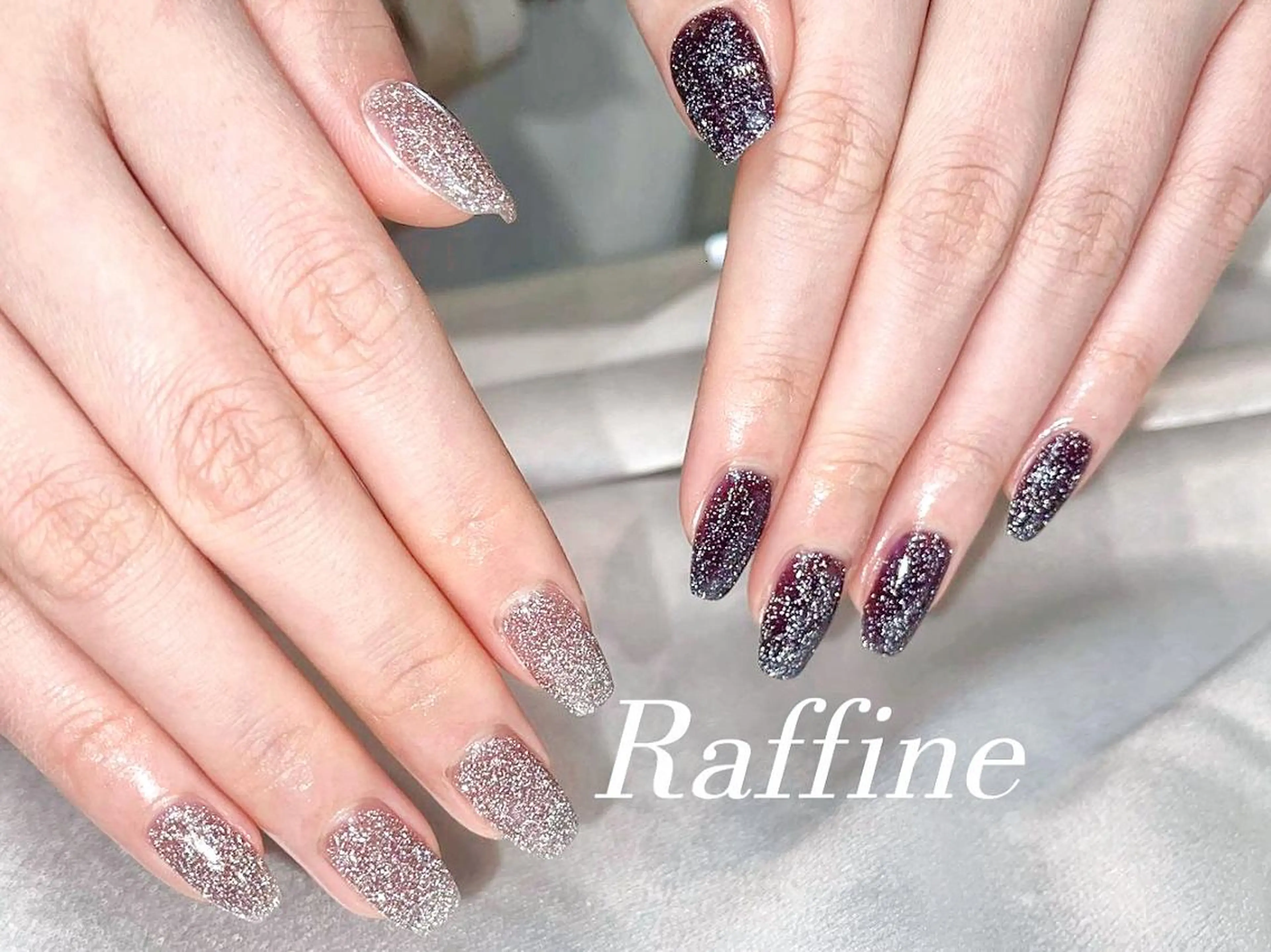 ネイル RAFFINE 月🦋🩵のネイルデザイン