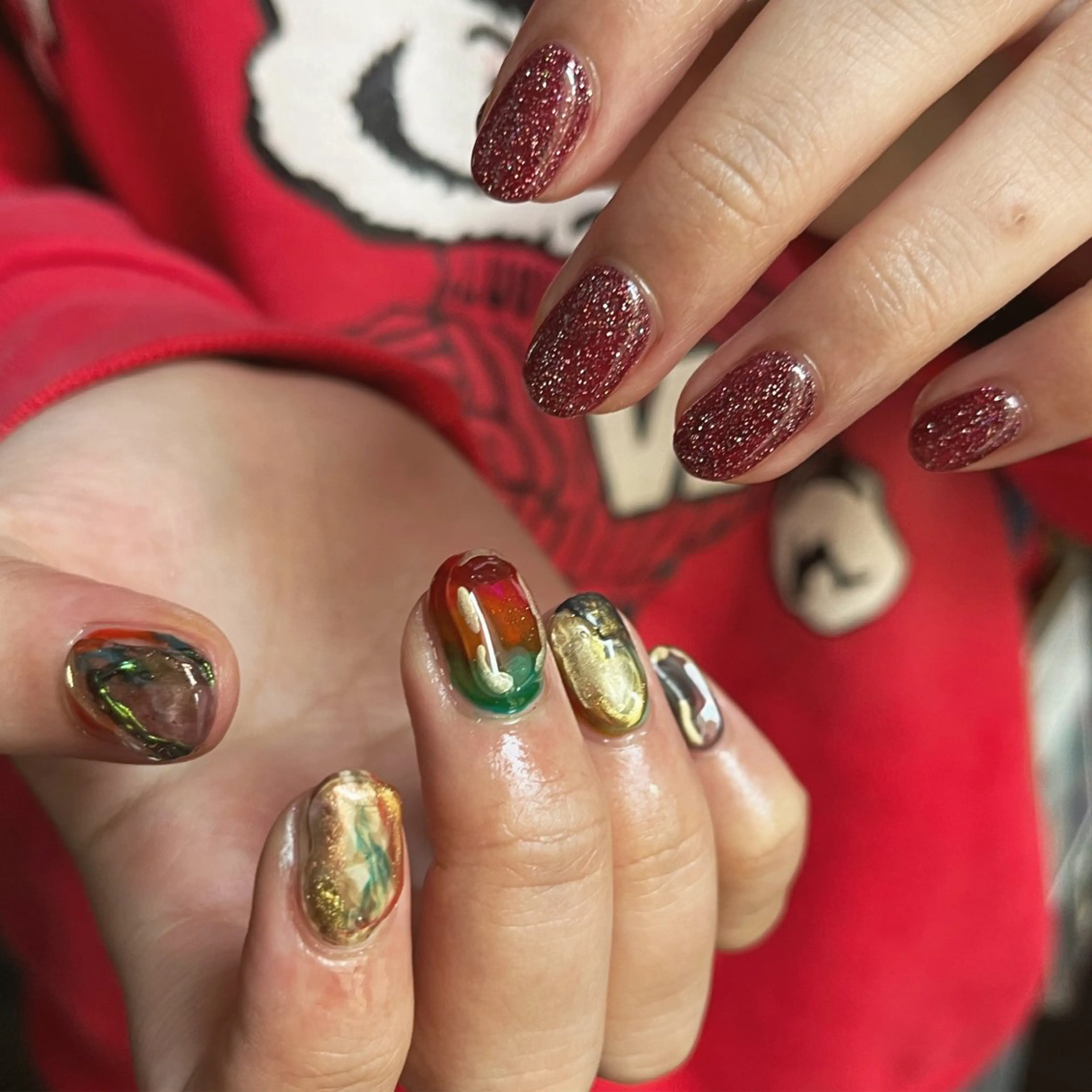 ショート ハンドネイル フットネイル @Unica_ honmachiのネイルデザイン