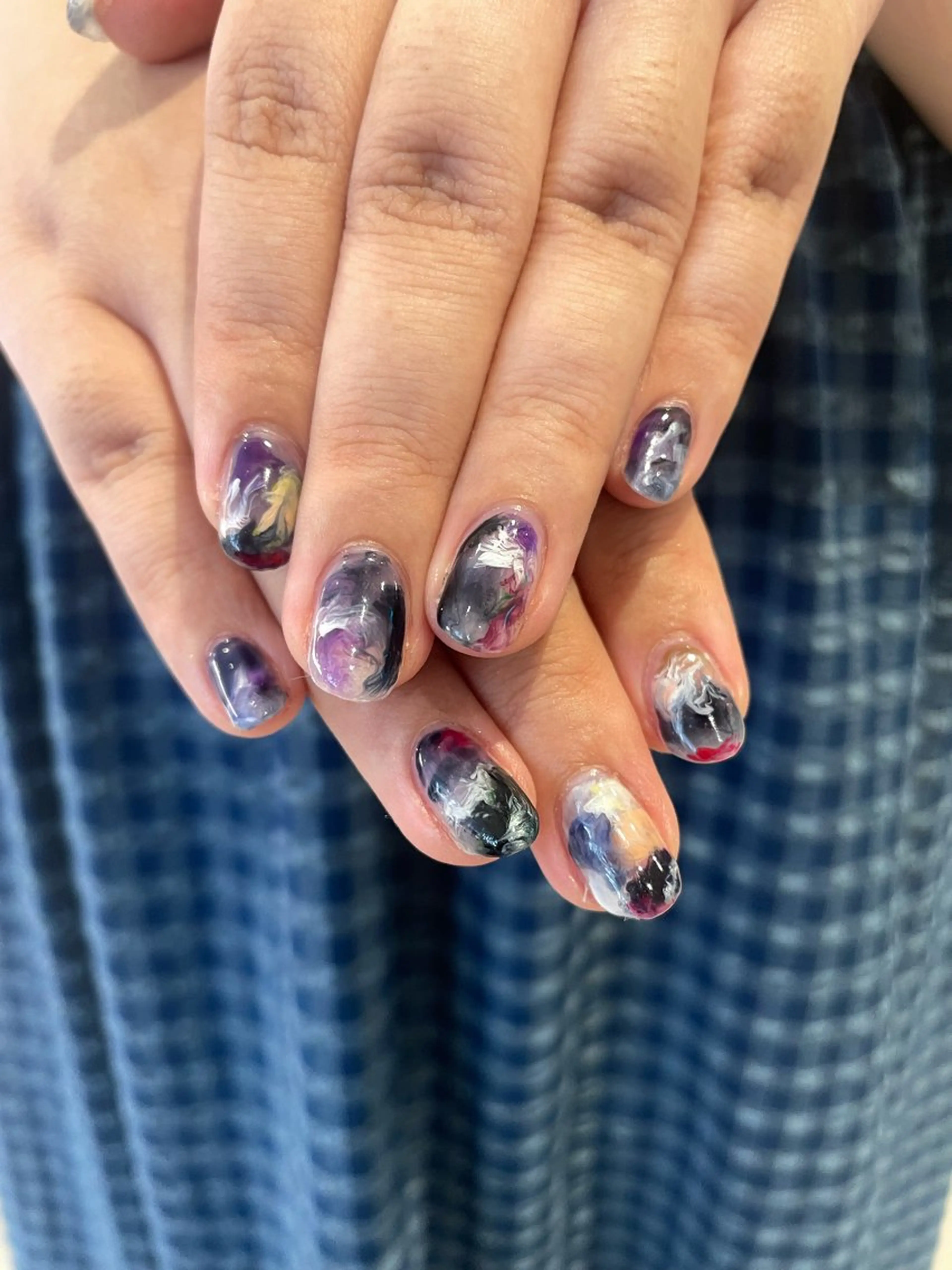 ネイル ハンドネイル 🌟暖色系ハイトーン 🌟AIのヘアスタイル