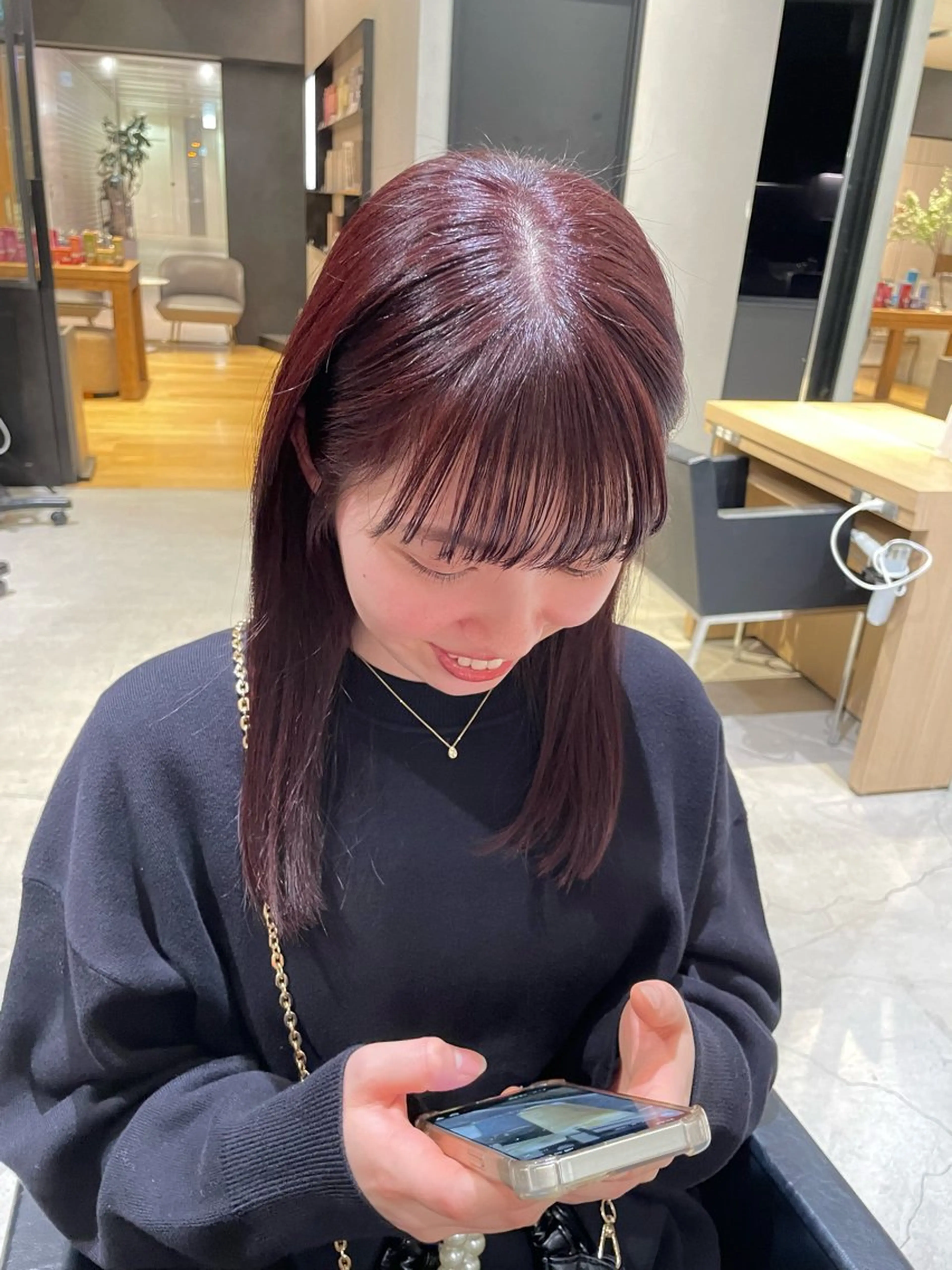 カラー ブリーチ カシス ピンクカラー Agu 西台店 衣莉💫のヘアスタイル