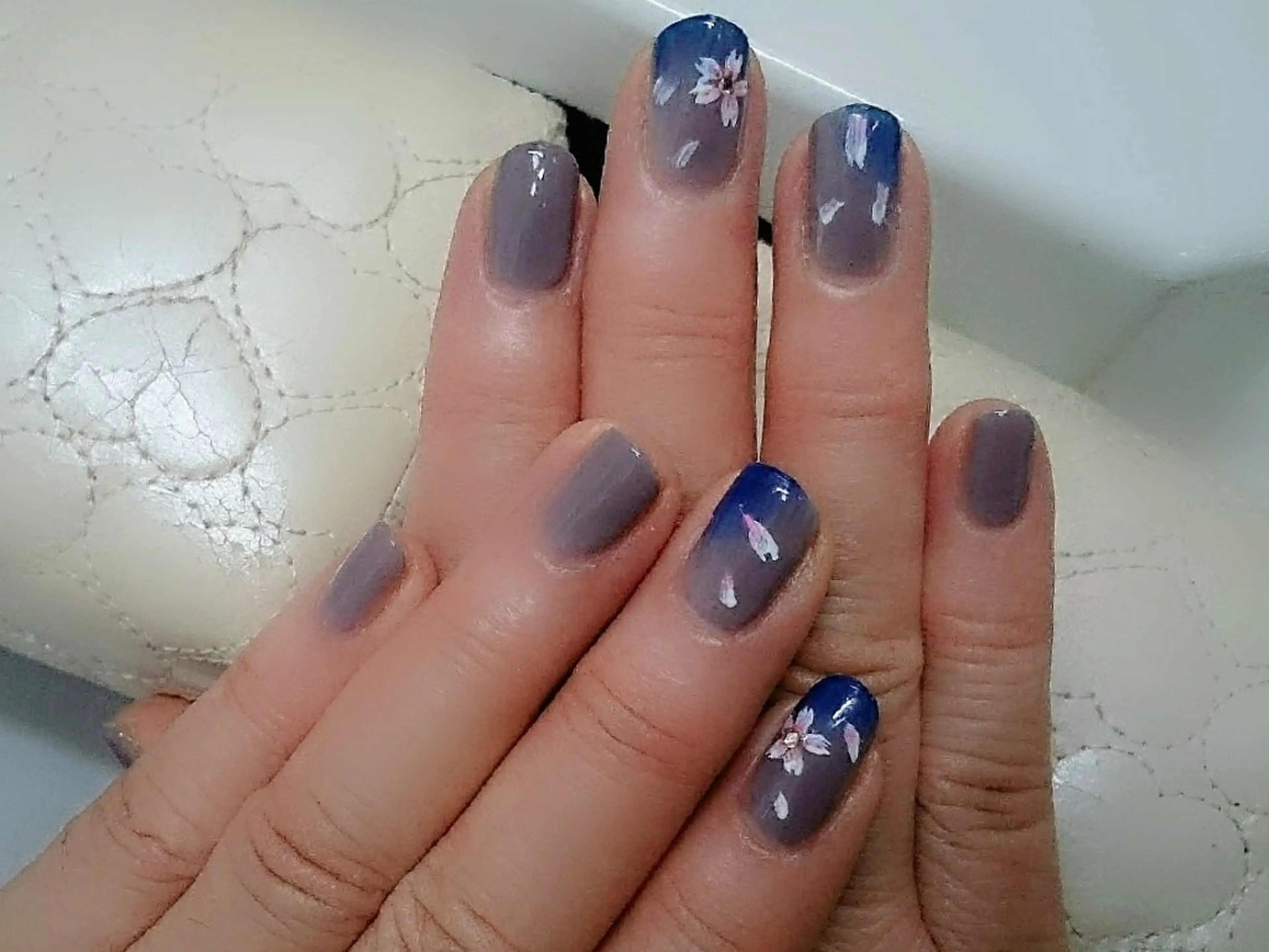 ネイル 桜ネイル ハンドネイル 黒浜 ちなみのネイルデザイン