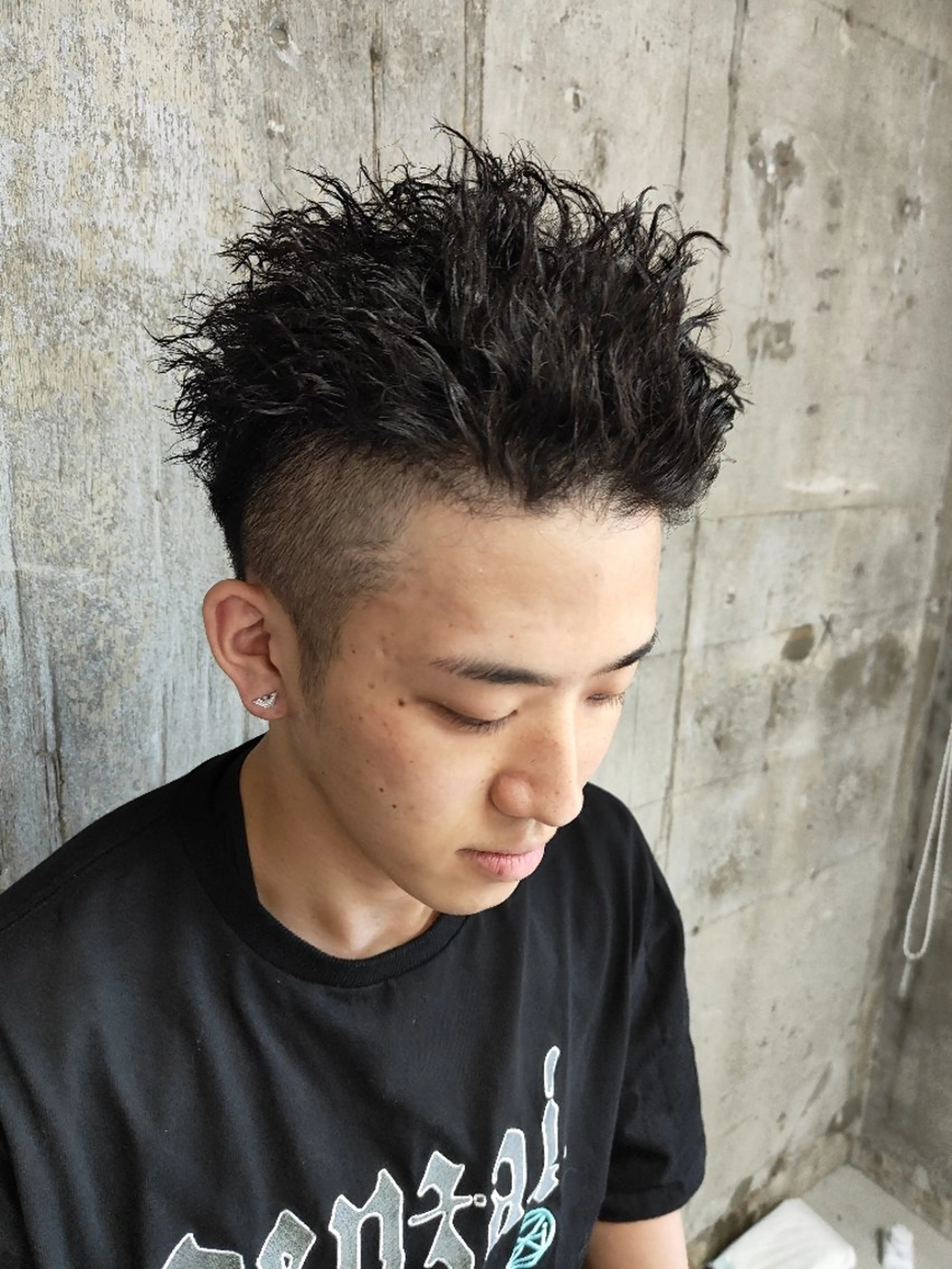 ショート パーマ メンズ オールバック カット パーマ 【メンズ専門】 田口雄也のヘアスタイル