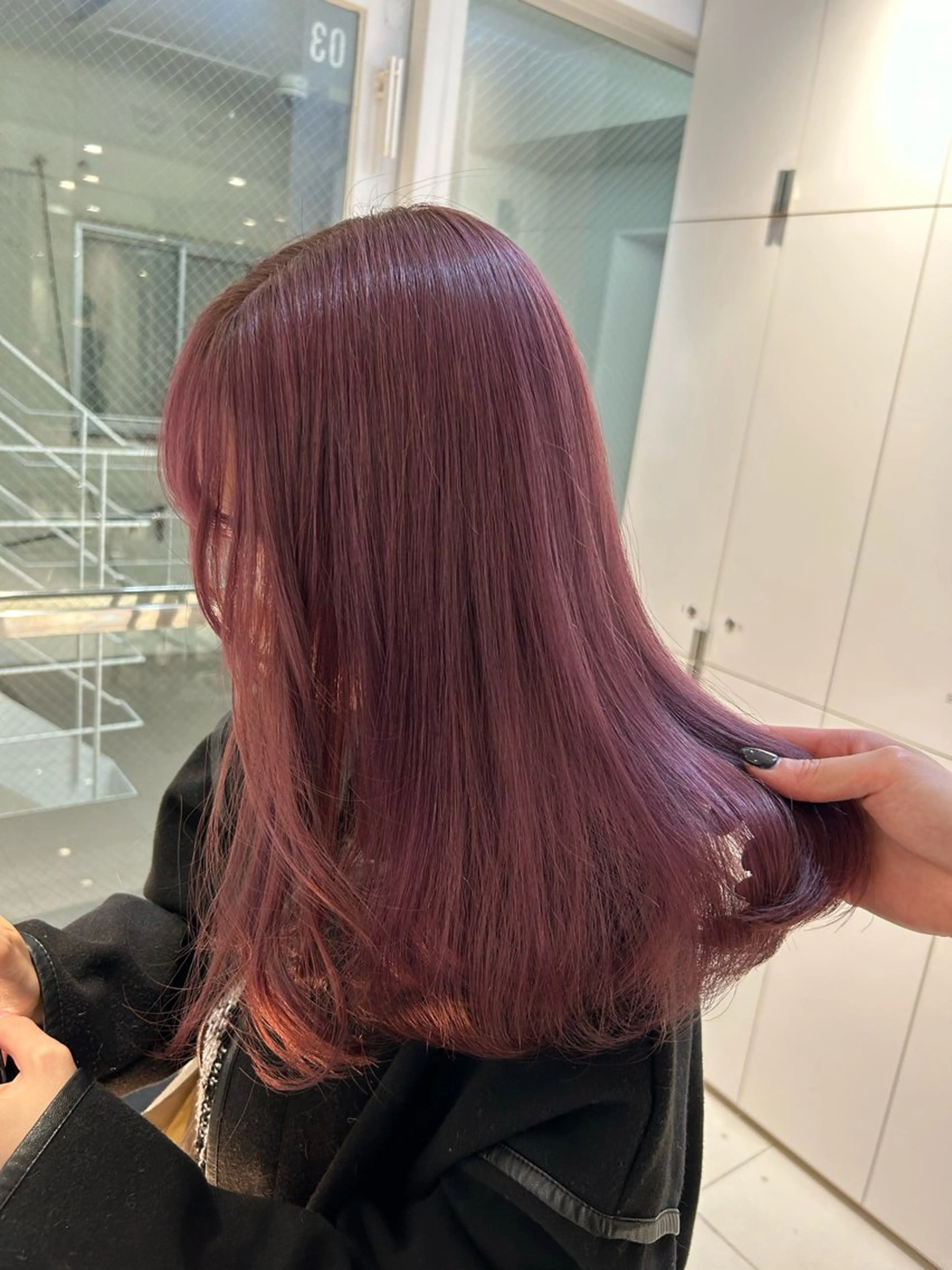 ミディアム カラー ヘアアレンジ ピンクカラー 《暖色/韓国hair 》🇰🇷桑原ユキネのヘアスタイル