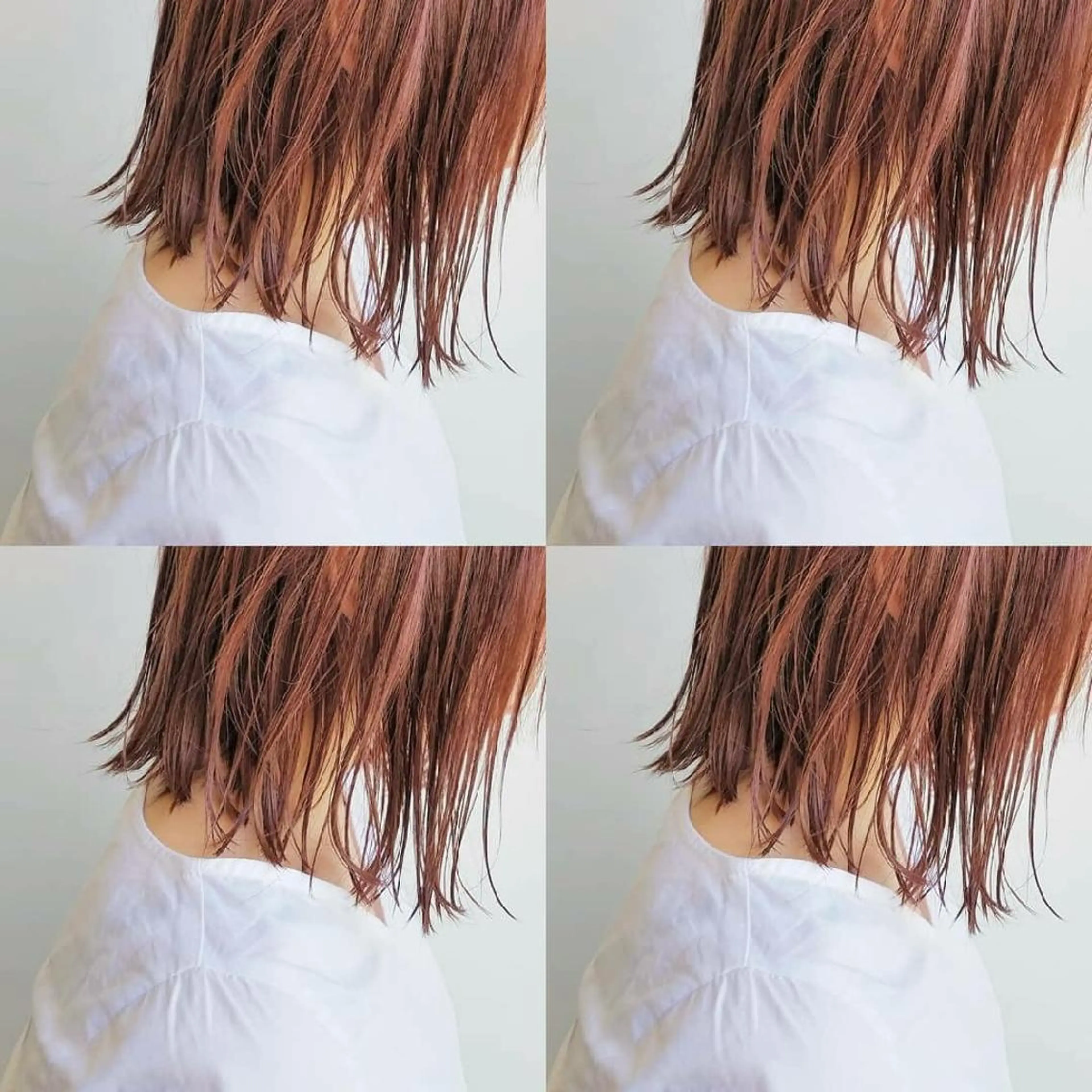 ショート カラー ヘアアレンジ ボルドーカラー ピンクカラー iplus✴ まつげ、眉毛、耳つぼのマツエク・マツパデザイン