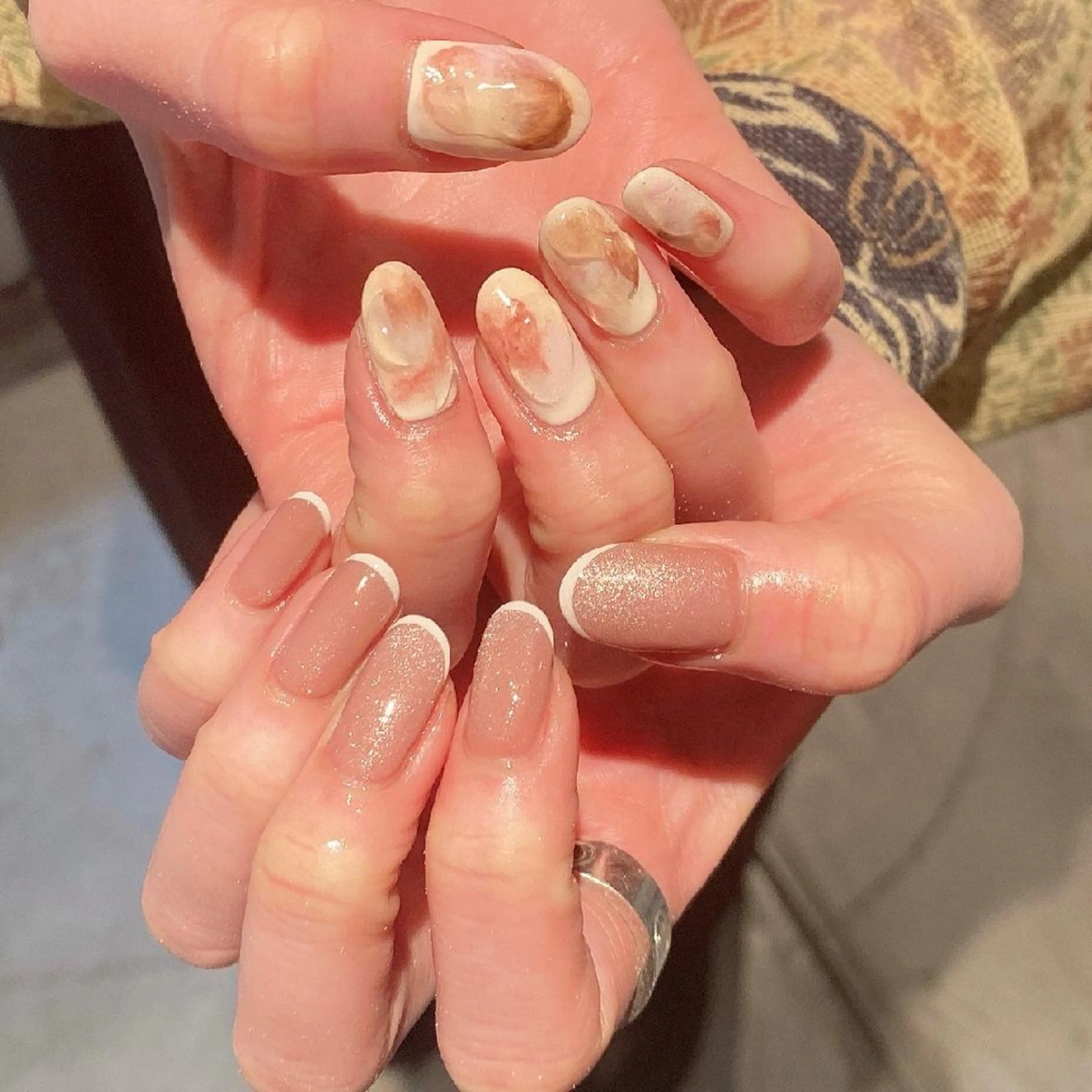 〔*自爪を痛めないパラジェル*〕 ♡ニュアンスdesignコース(オフあり)🎼♡の写真