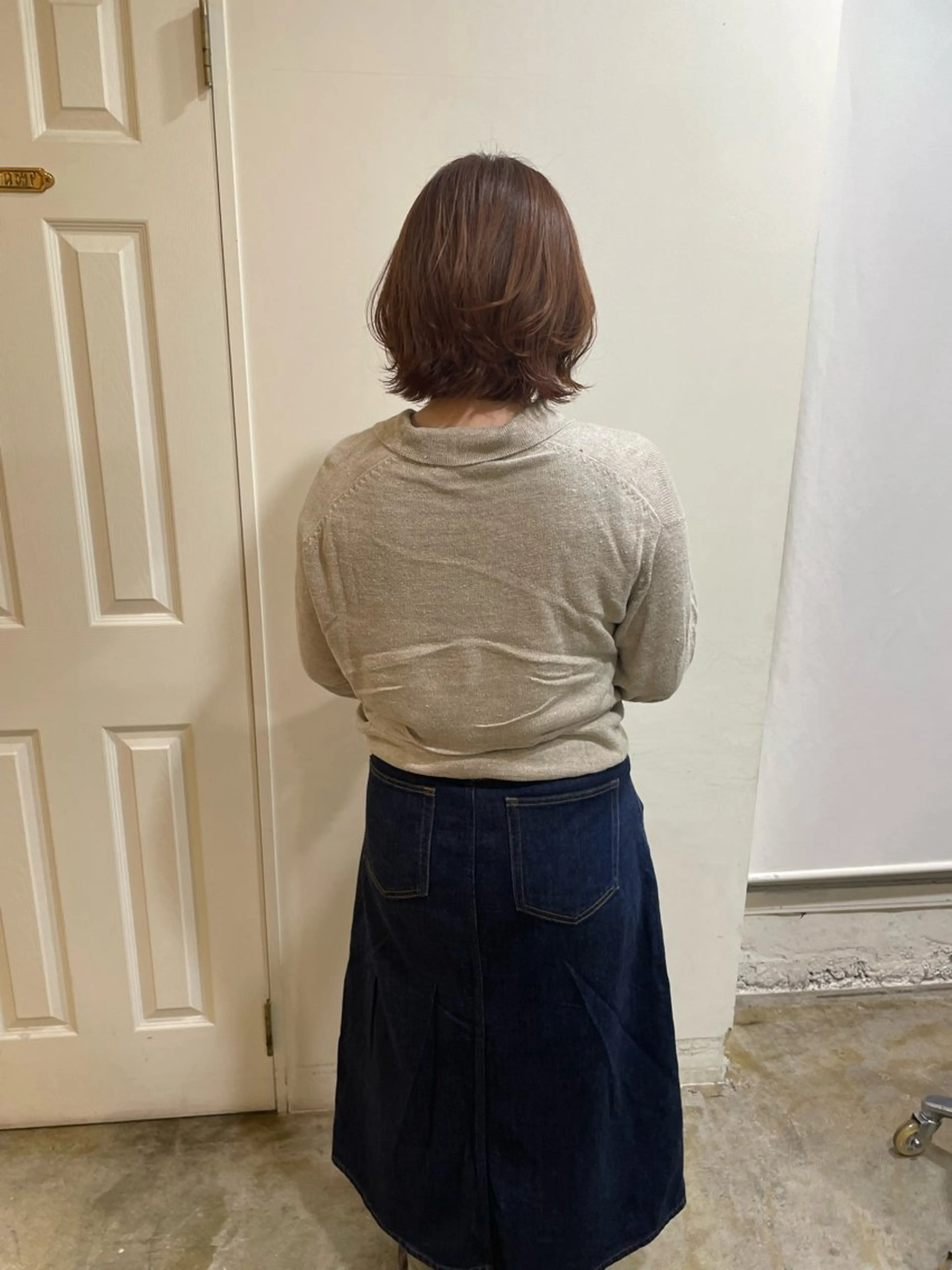 ミディアム カラー ベージュカラー オレンジ オレンジベージュ MIOベージュカラー 柔らかいカラーのヘアスタイル