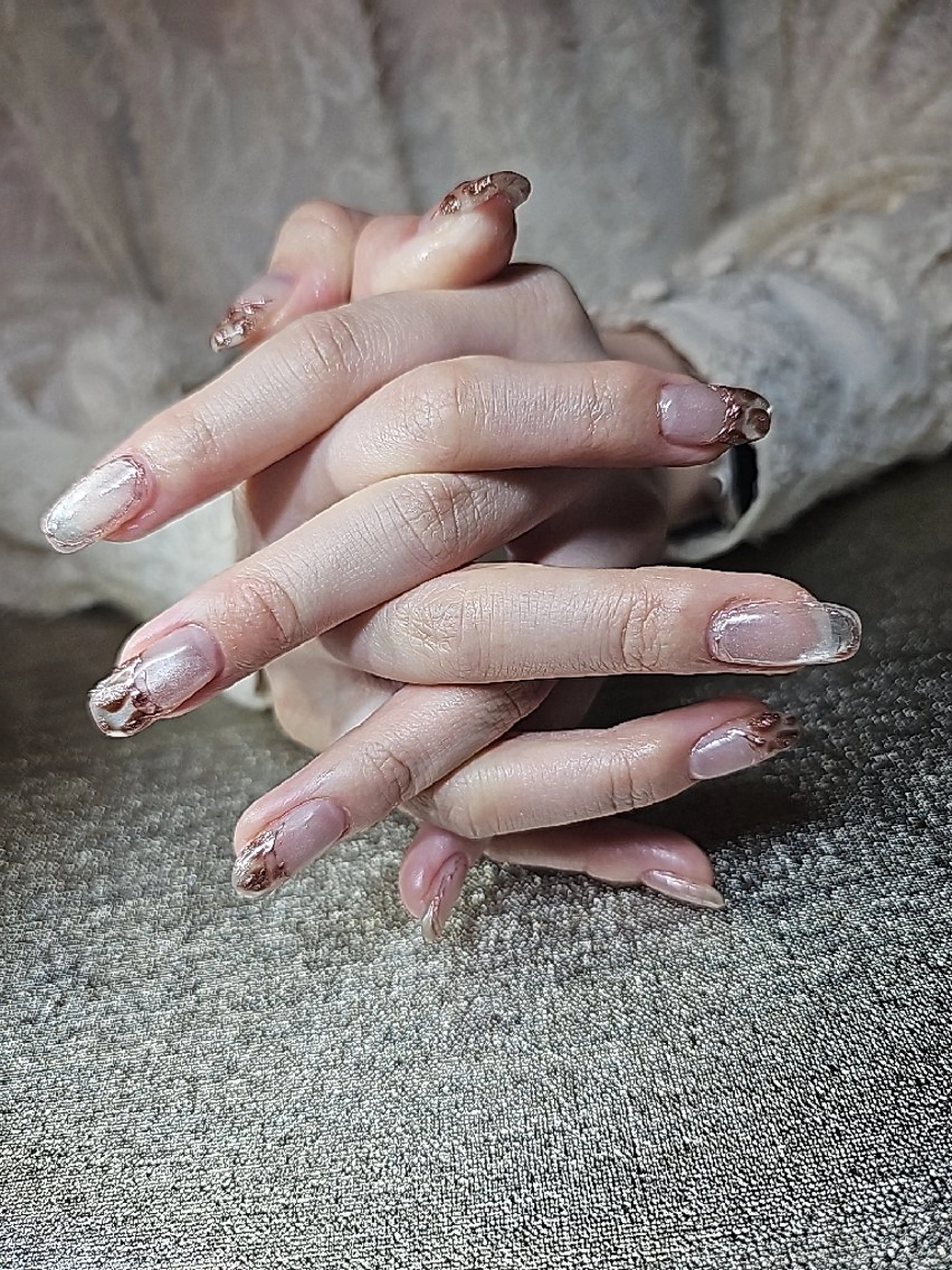 ネイル アニマル柄 フレンチネイル マグネットネイル スクエアネイル salon de Princess所属・salon de  Princessのネイルデザイン