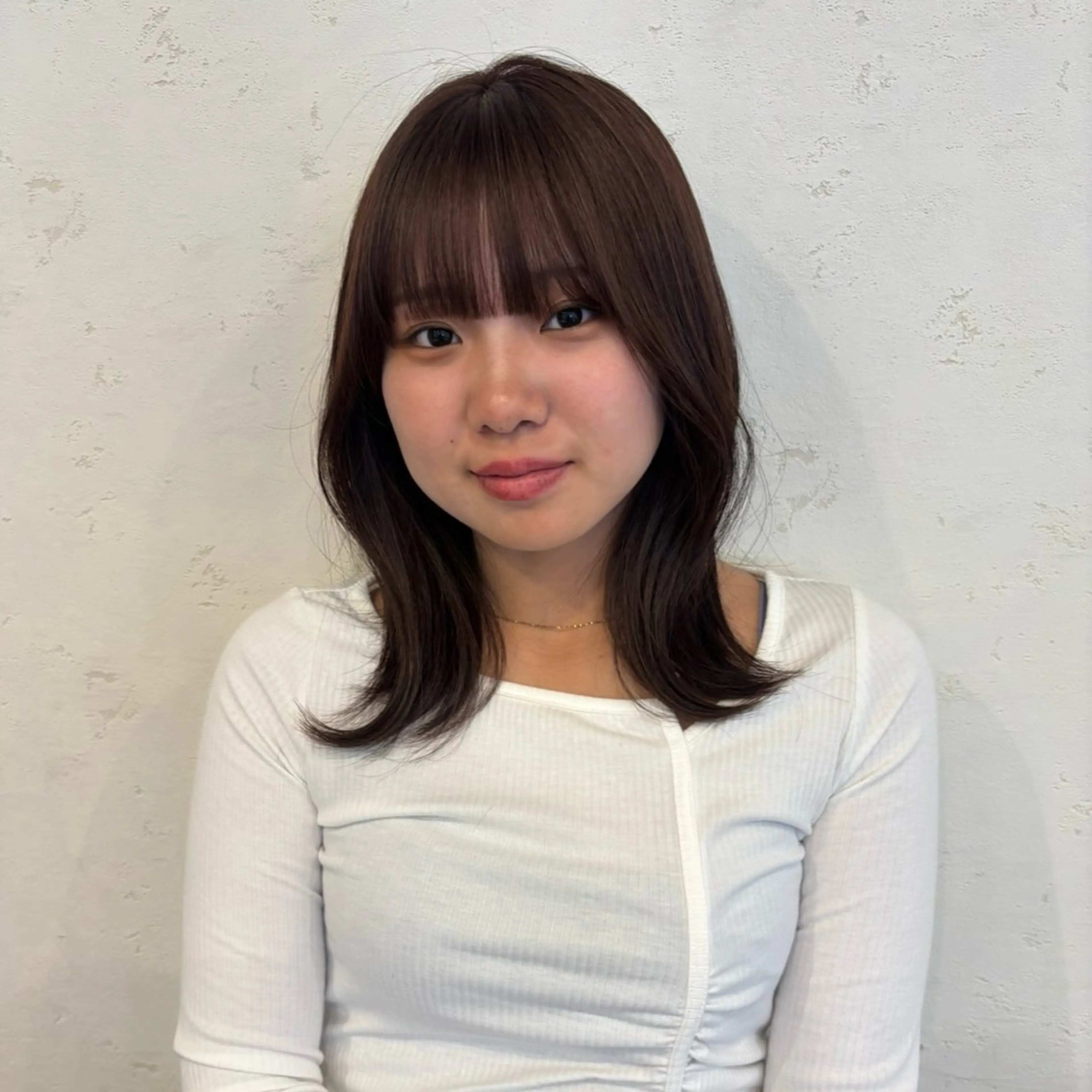 セミロング カラー カット ヘアカラー 透明感カラー/ くびれヘア/ユウユのヘアスタイル