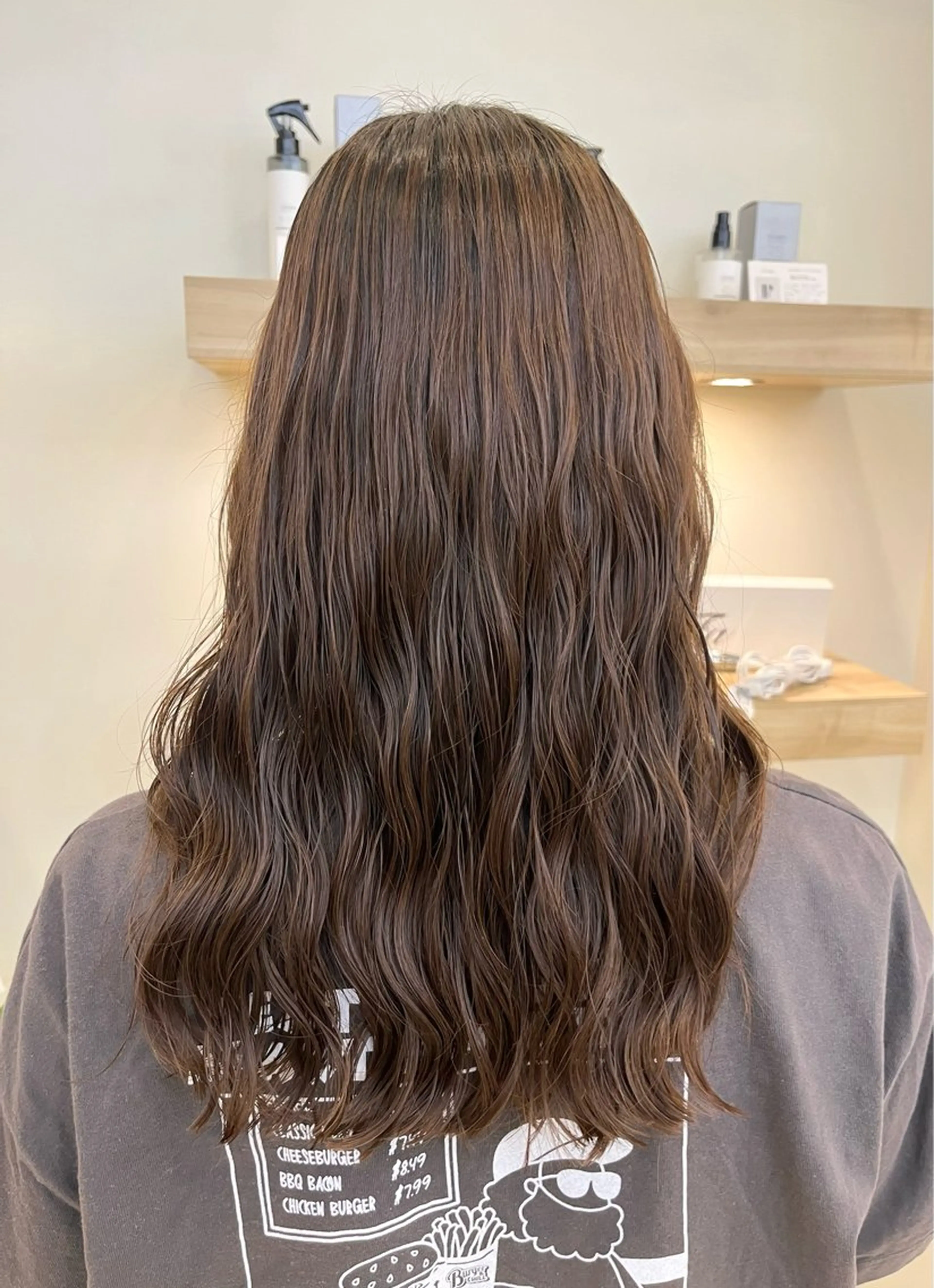 ミディアム パーマ 暖色カラー🍒スパ/ canna‎🤍のヘアスタイル