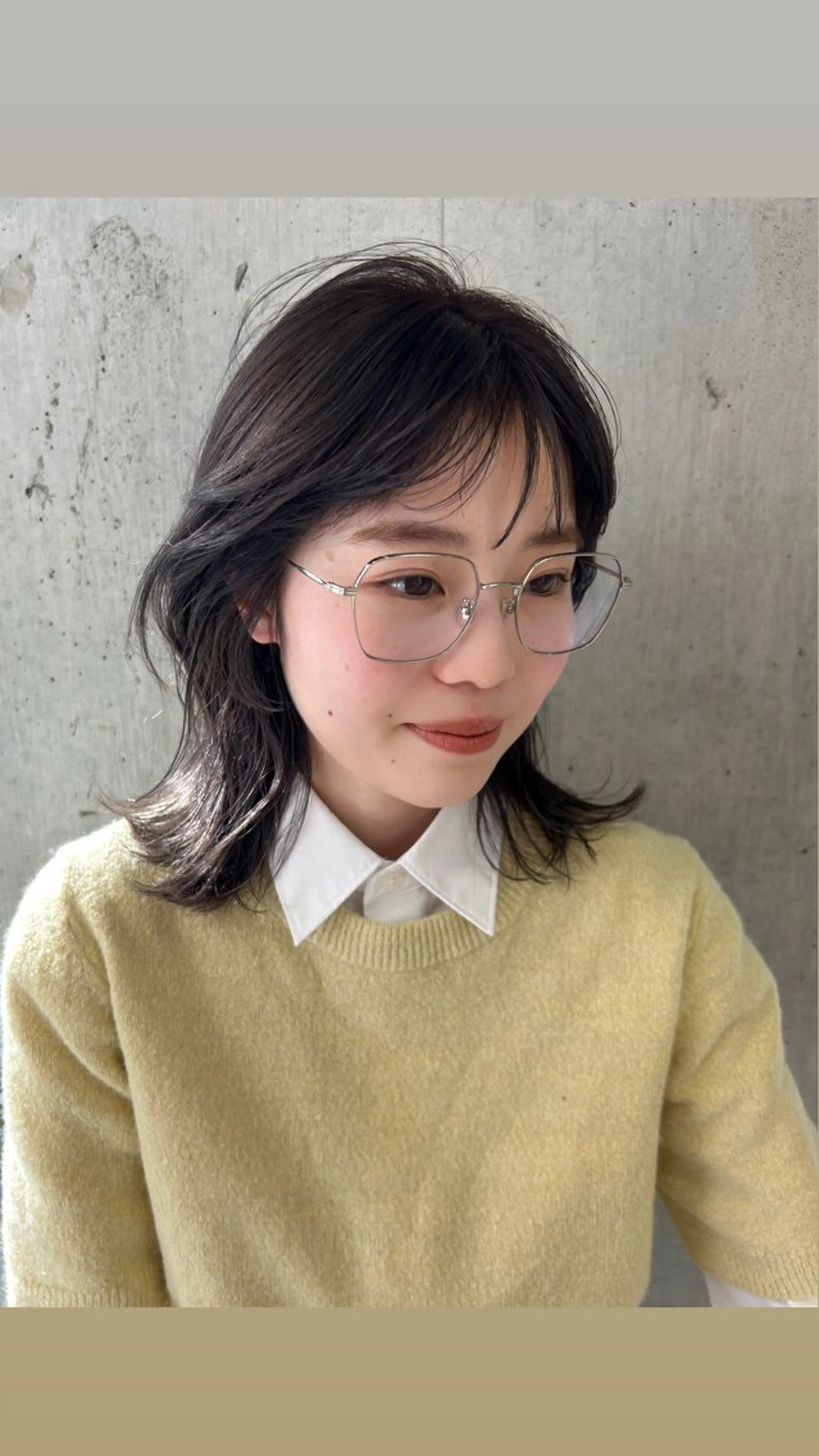 ミディアム カラー ブラウンカラー 透明感カラー エドルカラー 澤田 奈々子のヘアスタイル