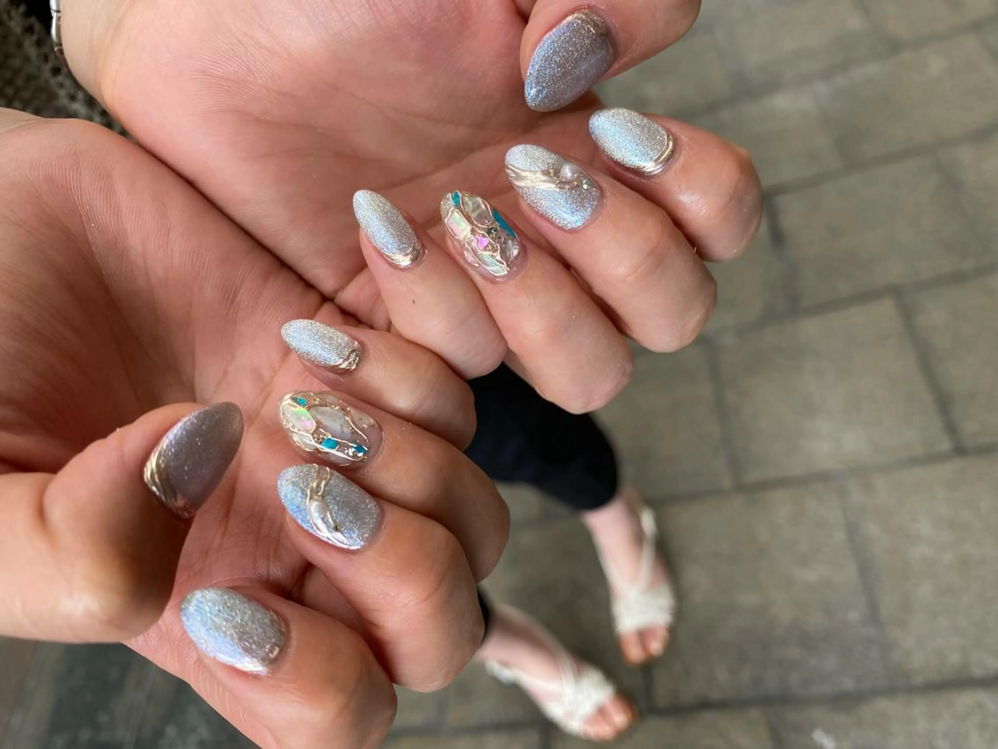 ネイル アートネイル フットネイル マグネットネイル ミラーネイル 夏ネイル ハンドネイル nail salon  ∞ mikanal ∞所属・nailsalon ∞ ﾐｶﾅﾙ ∞のネイルデザイン