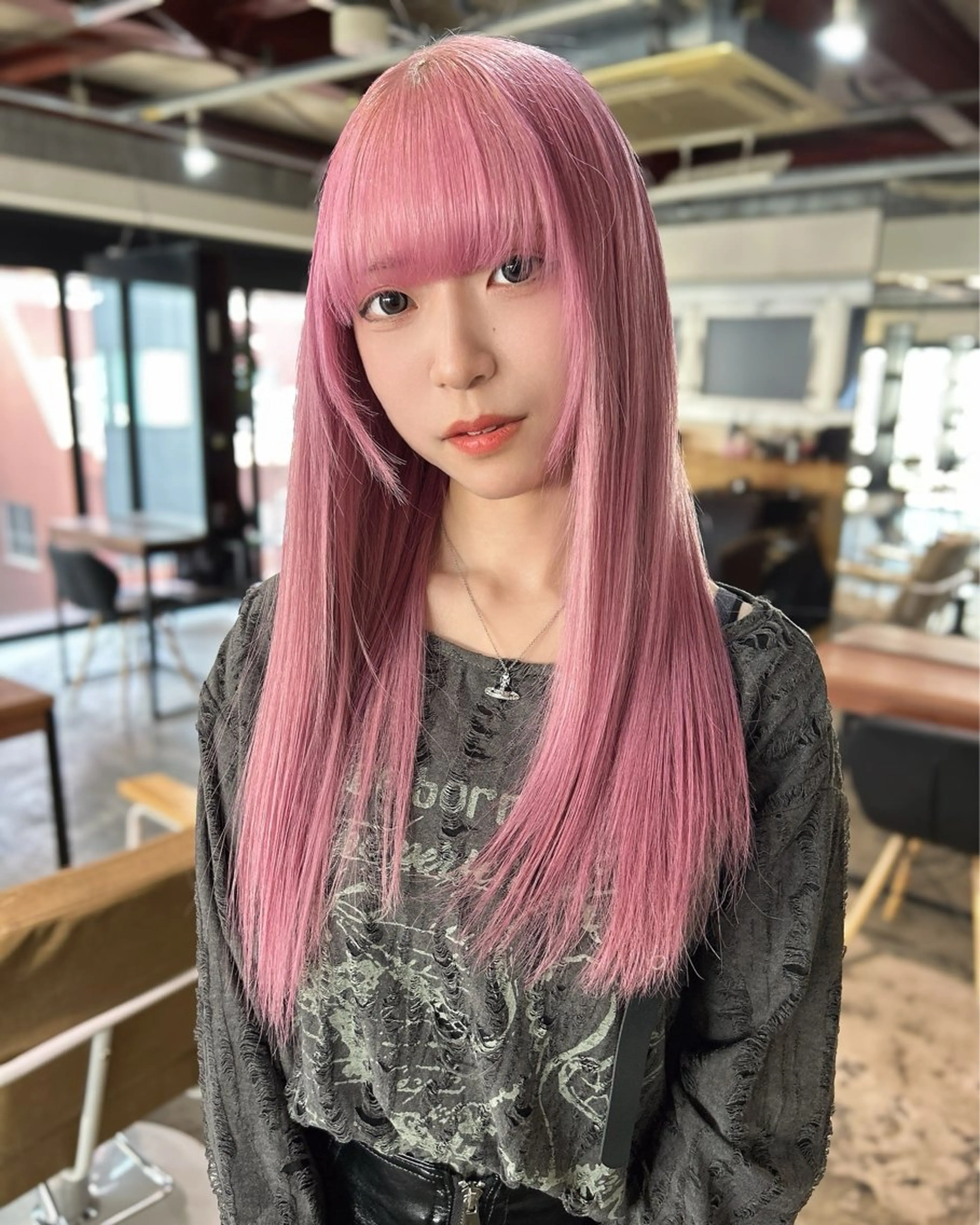 ロング カラー カット ヘアカラー トリートメント 透明感/ハイトーン カラー/SHISEIのヘアスタイル