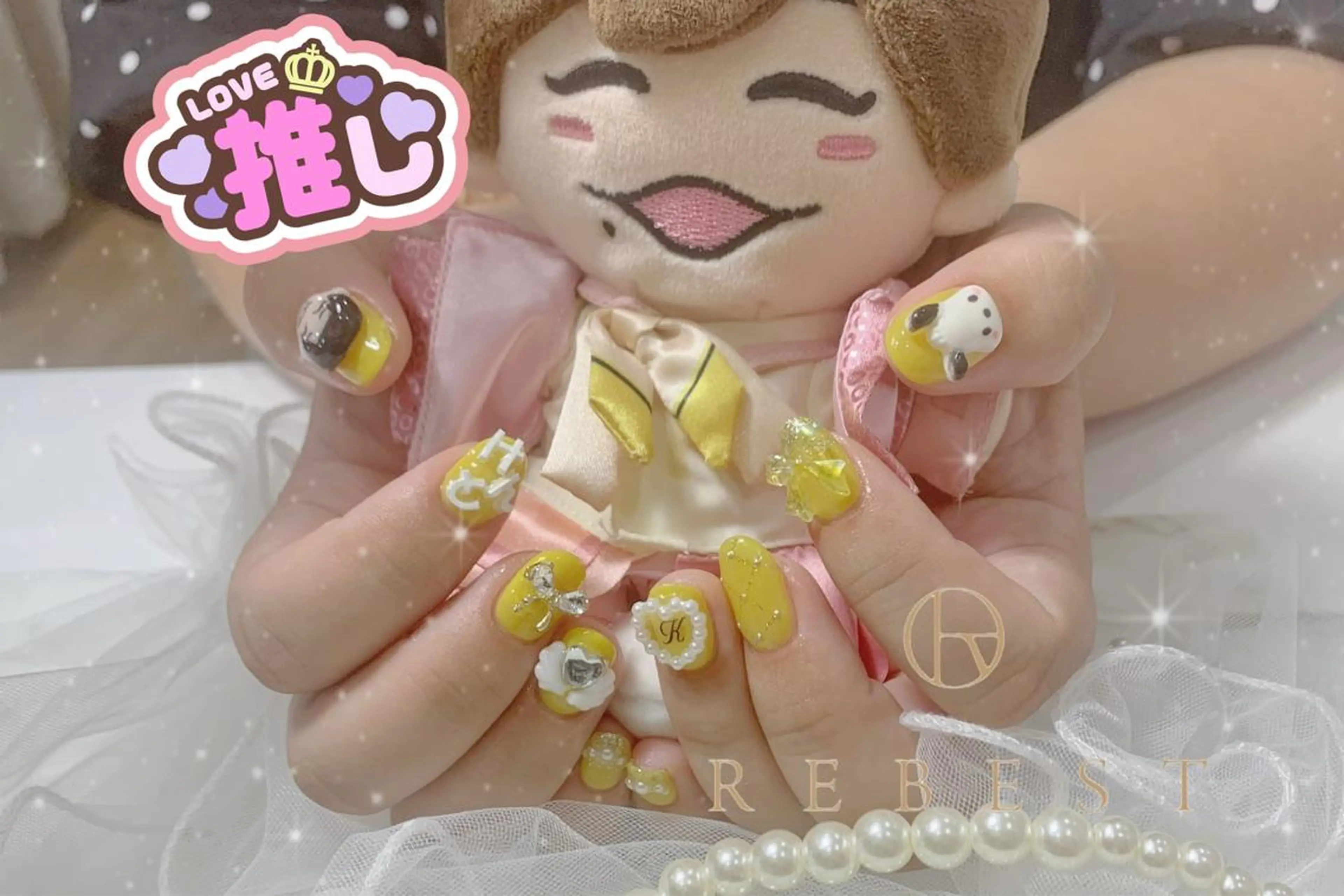 ネイル ❤️💛REBEST 付け放題Nailのネイルデザイン