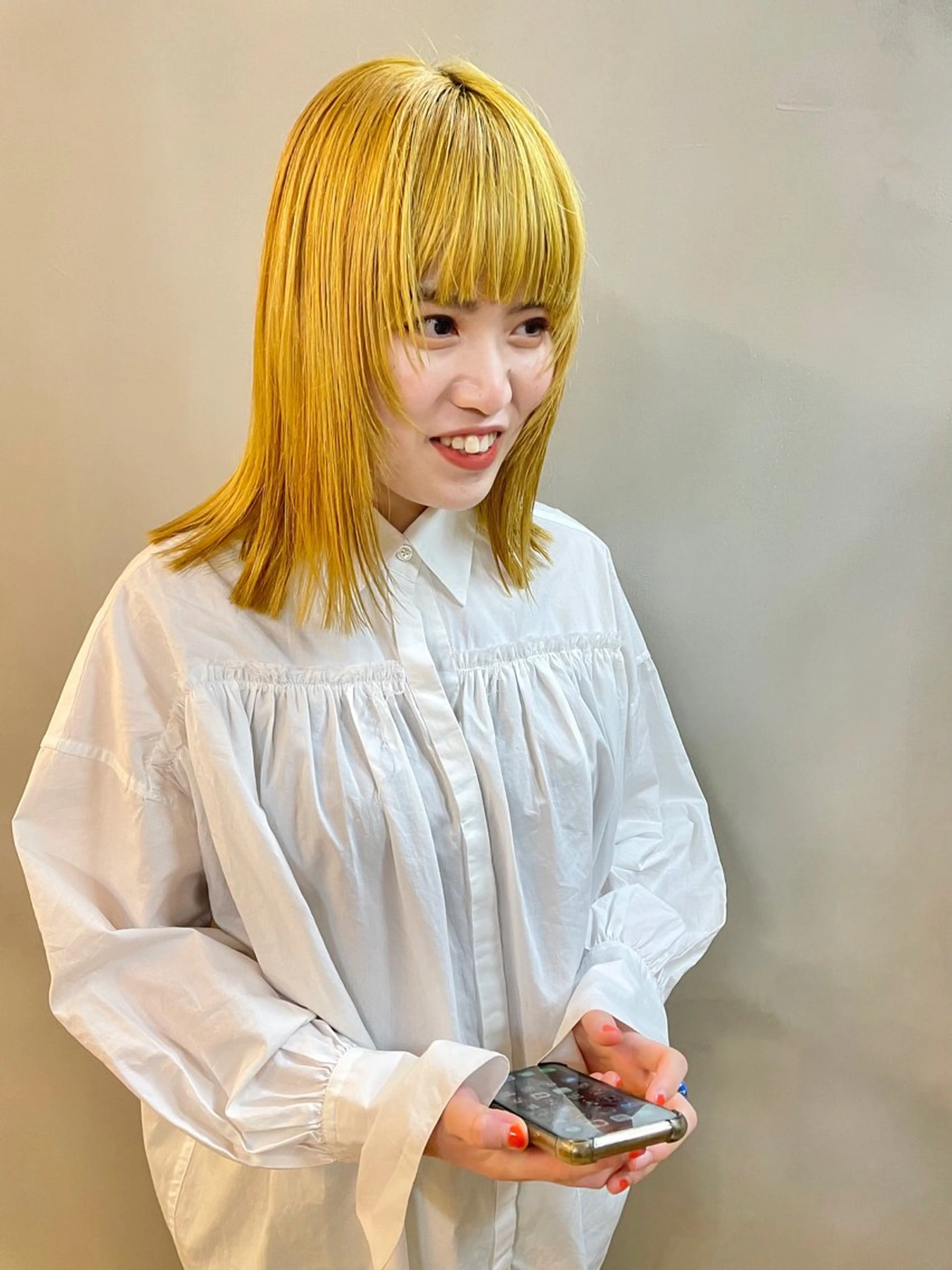 セミロング カラー パーマ ヘアアレンジ メンズ 顔まわりレイヤー レイヤーカット カット ヘアカラー トリートメント tatsumi/ボブ ウルフ/レイヤーのヘアスタイル