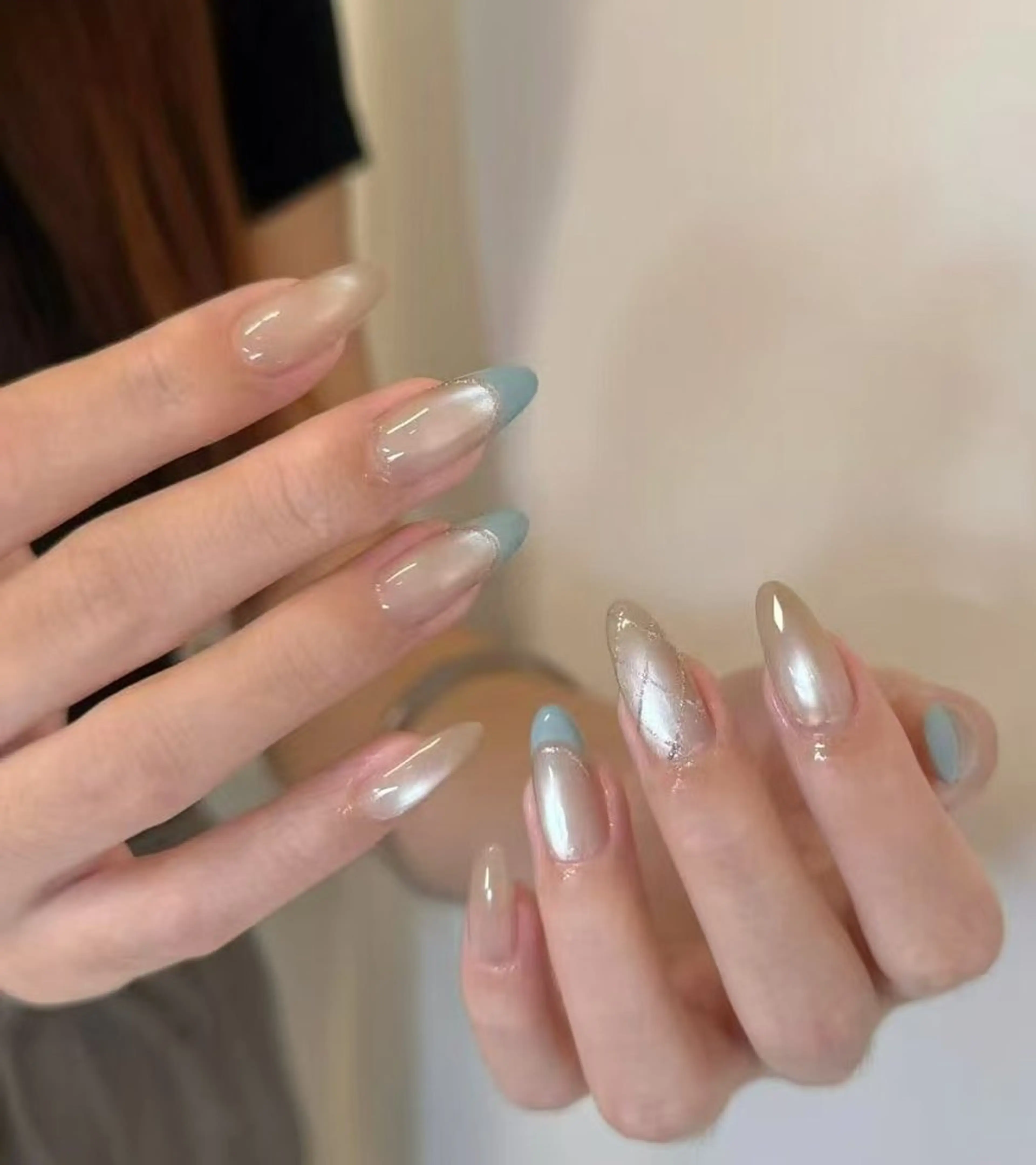 ネイル オーロラネイル フラワーネイル フットネイル フレンチネイル ジェルネイル ハンドネイル BabyYouMi ねねのネイルデザイン