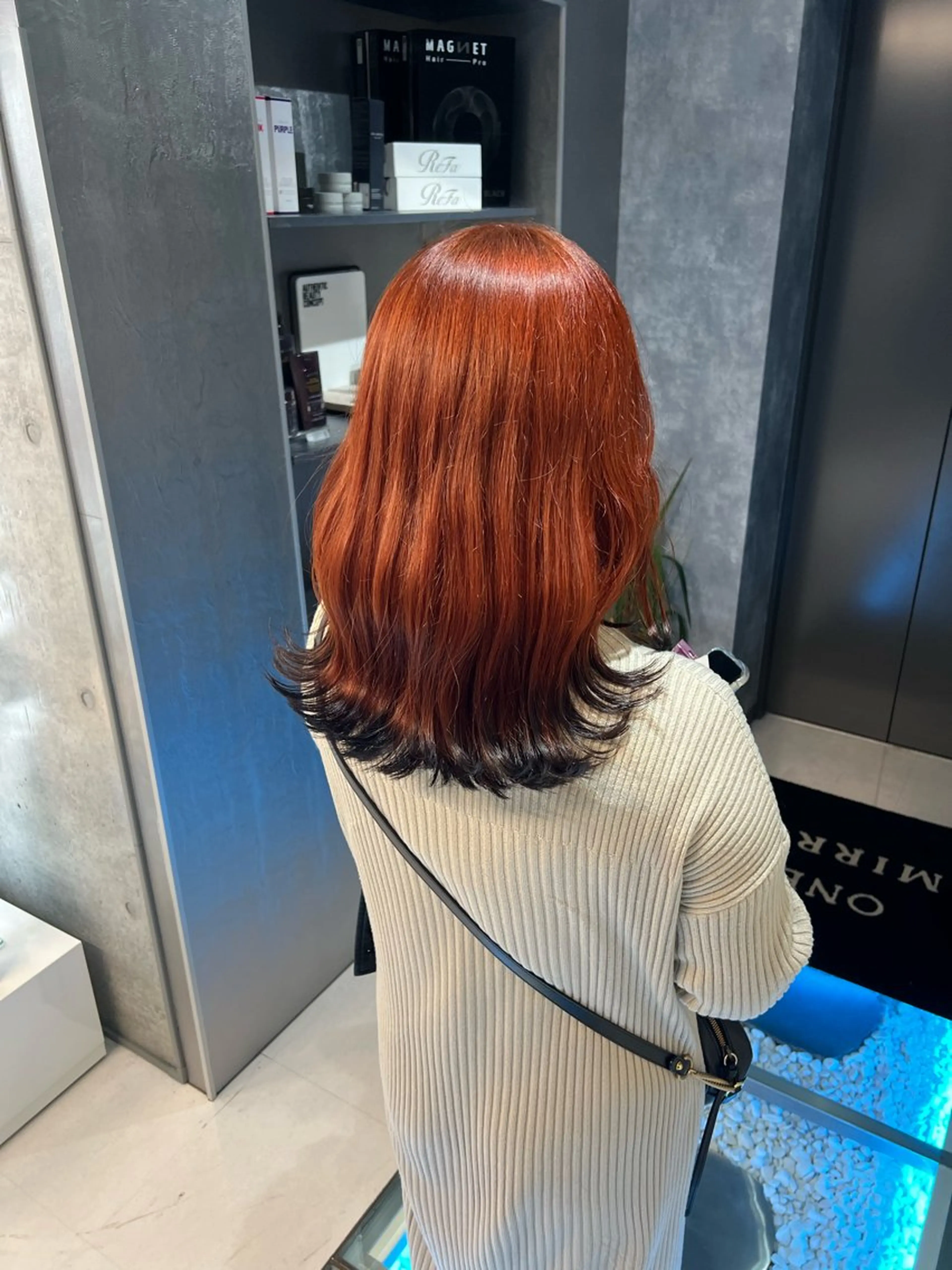 セミロング カラー ヘアアレンジ カット ヘアカラー トリートメント 👑垢抜け韓国ヘア ハッシュカット唯澄のヘアスタイル