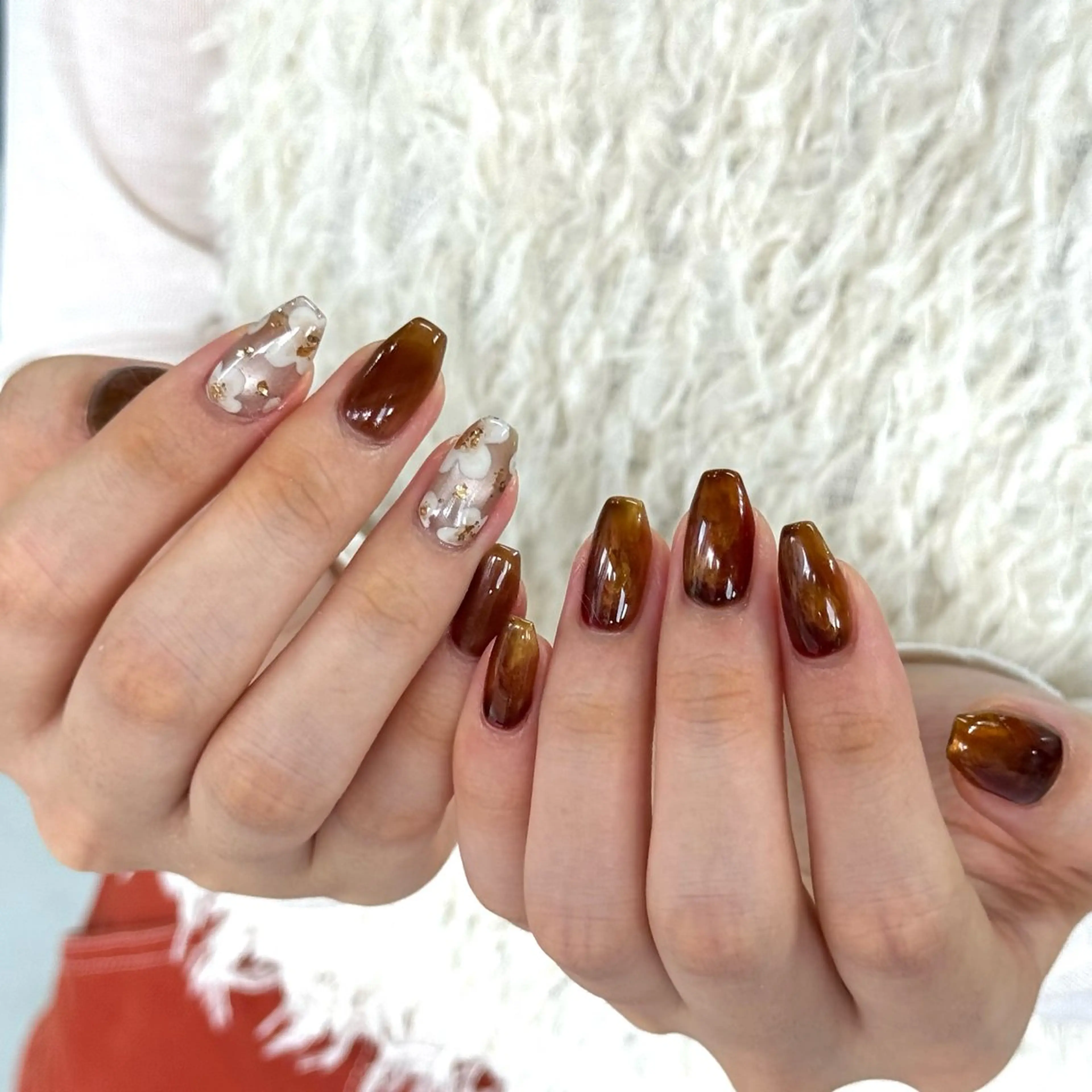 ネイル ブラウン ハンドネイル HARUKA ネイリスト福岡/薬院のネイルデザイン