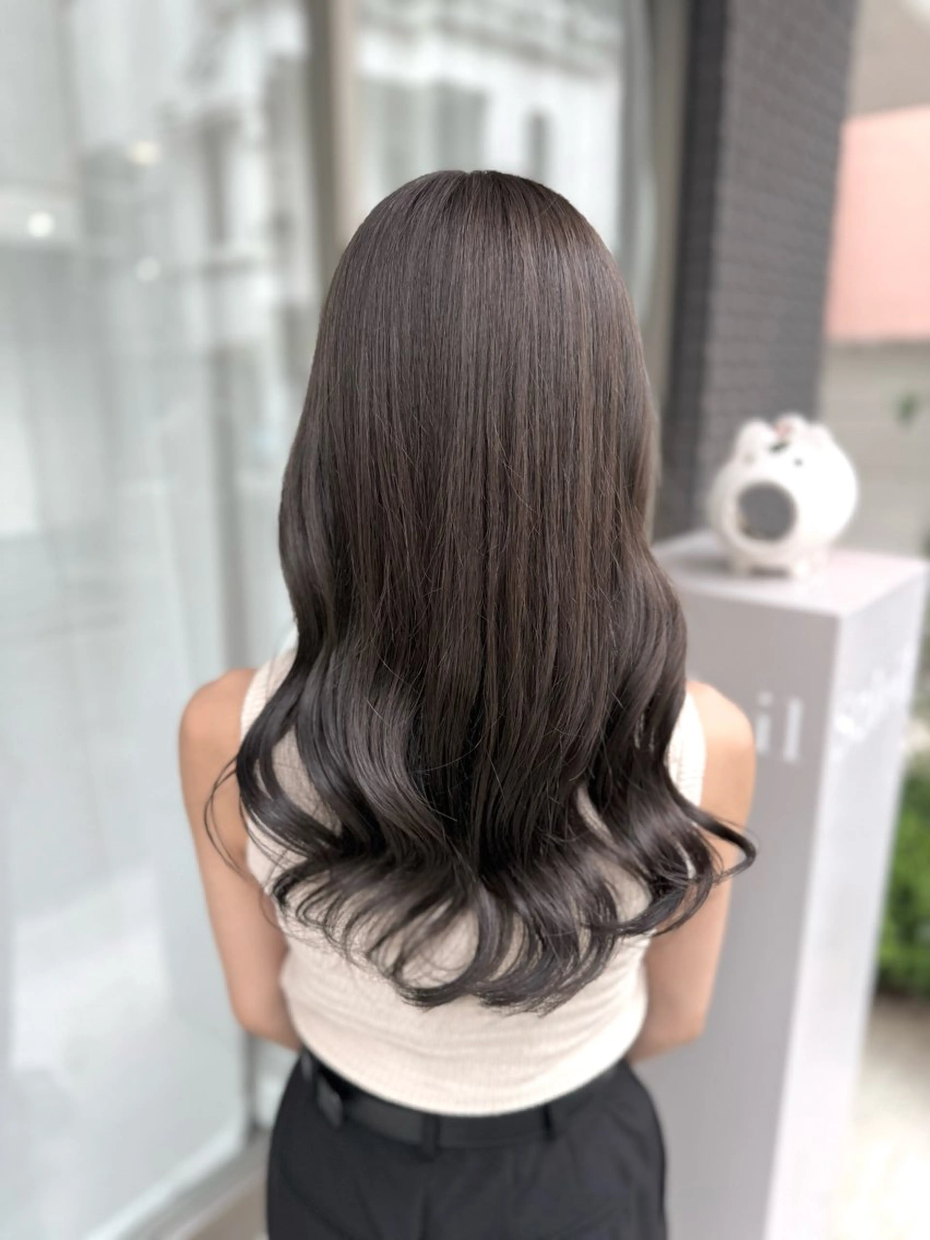 セミロング カラー グレージュ オリーブグレージュ オリーブグレー グレージュ/透明感/ 韓国ヘア/RISAのヘアスタイル