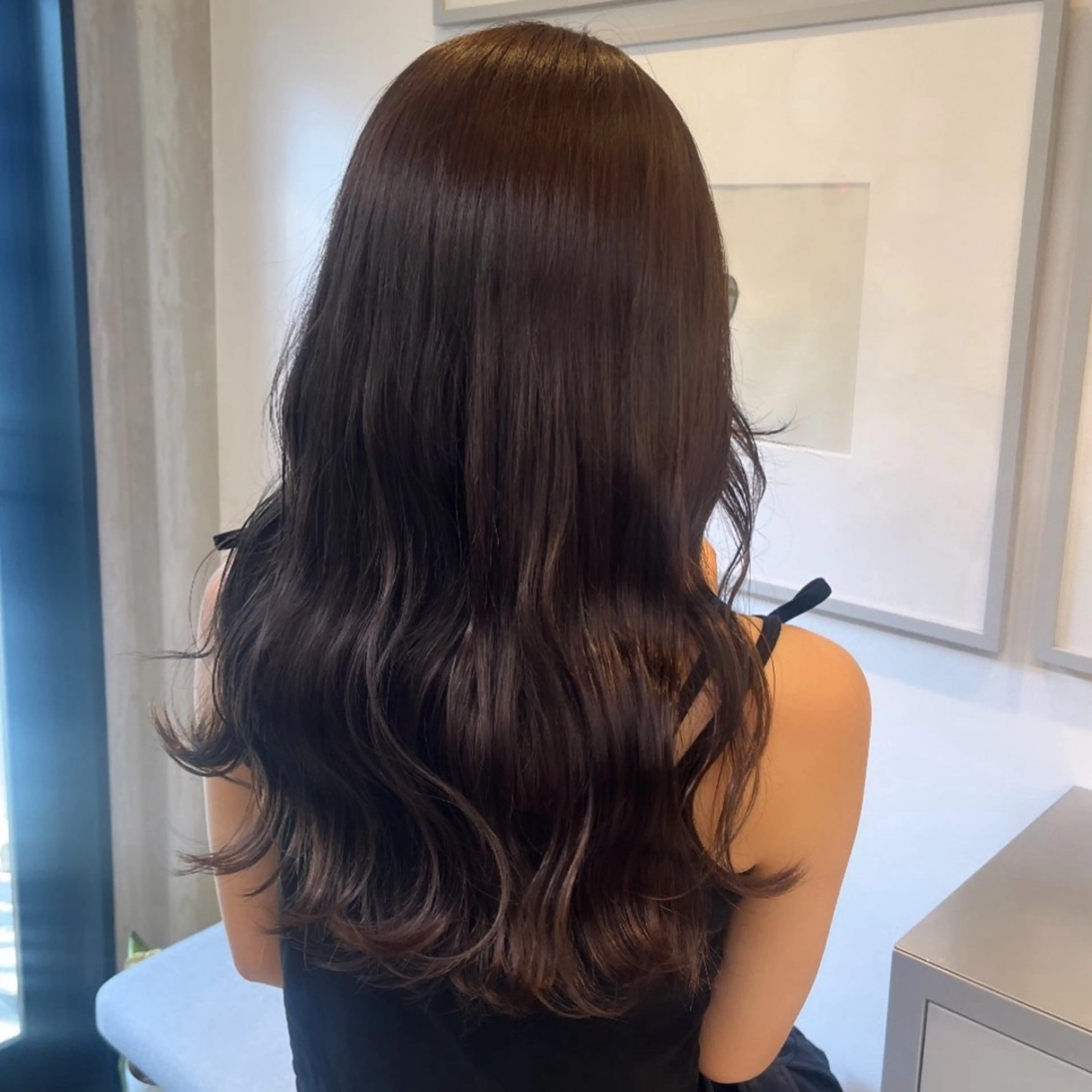 セミロング カラー ベージュカラー ブラウンカラー ブラウンベージュ 透明感カラー ココアブラウン ヘアカラー トリートメント ヘッドスパ ヘアセット カジュアルを女っぽく 𝗮𝘆𝗮𝗰𝗼のヘアスタイル