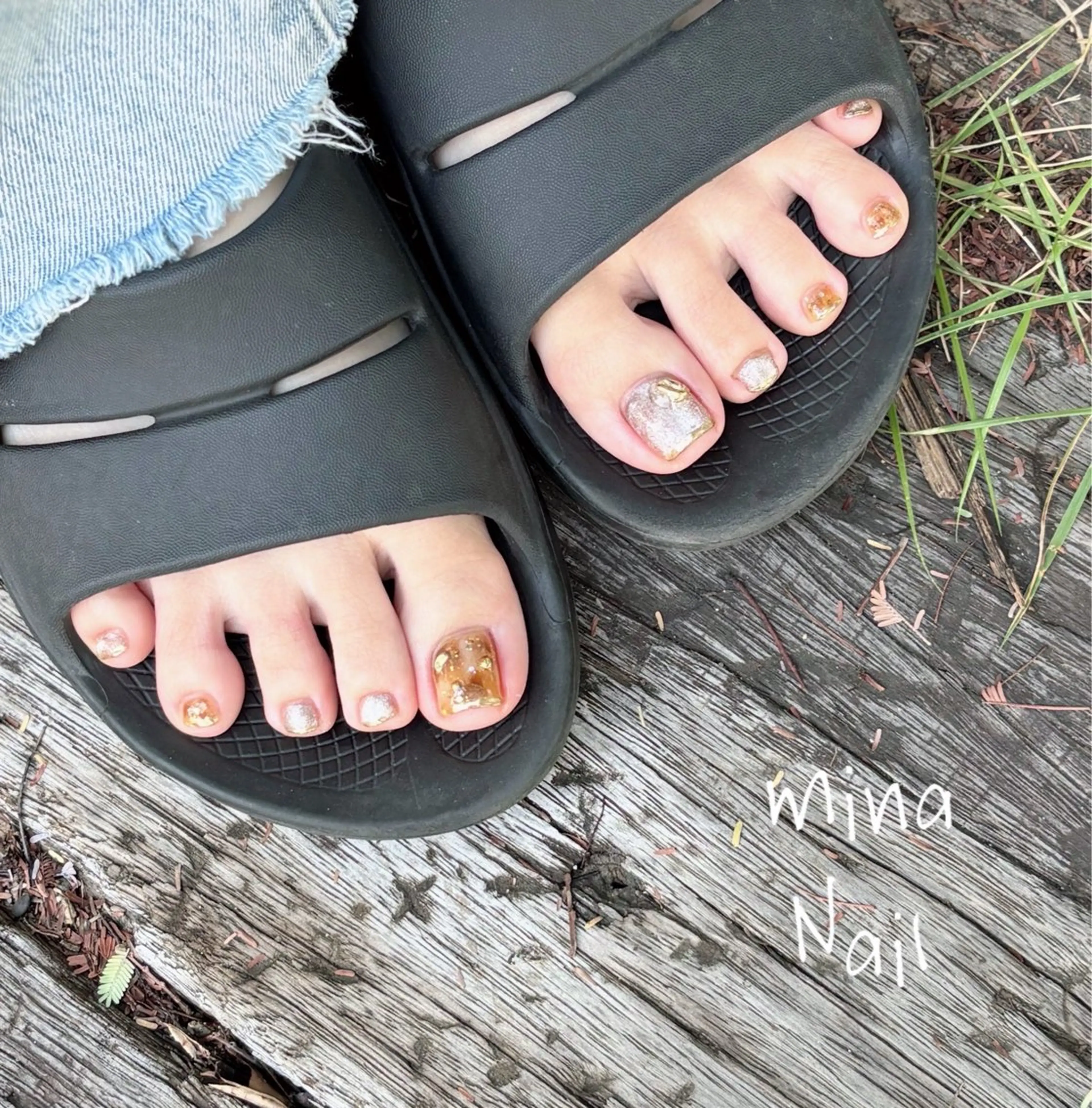 ネイル べっ甲ネイル フットネイル mina Nailのネイルデザイン