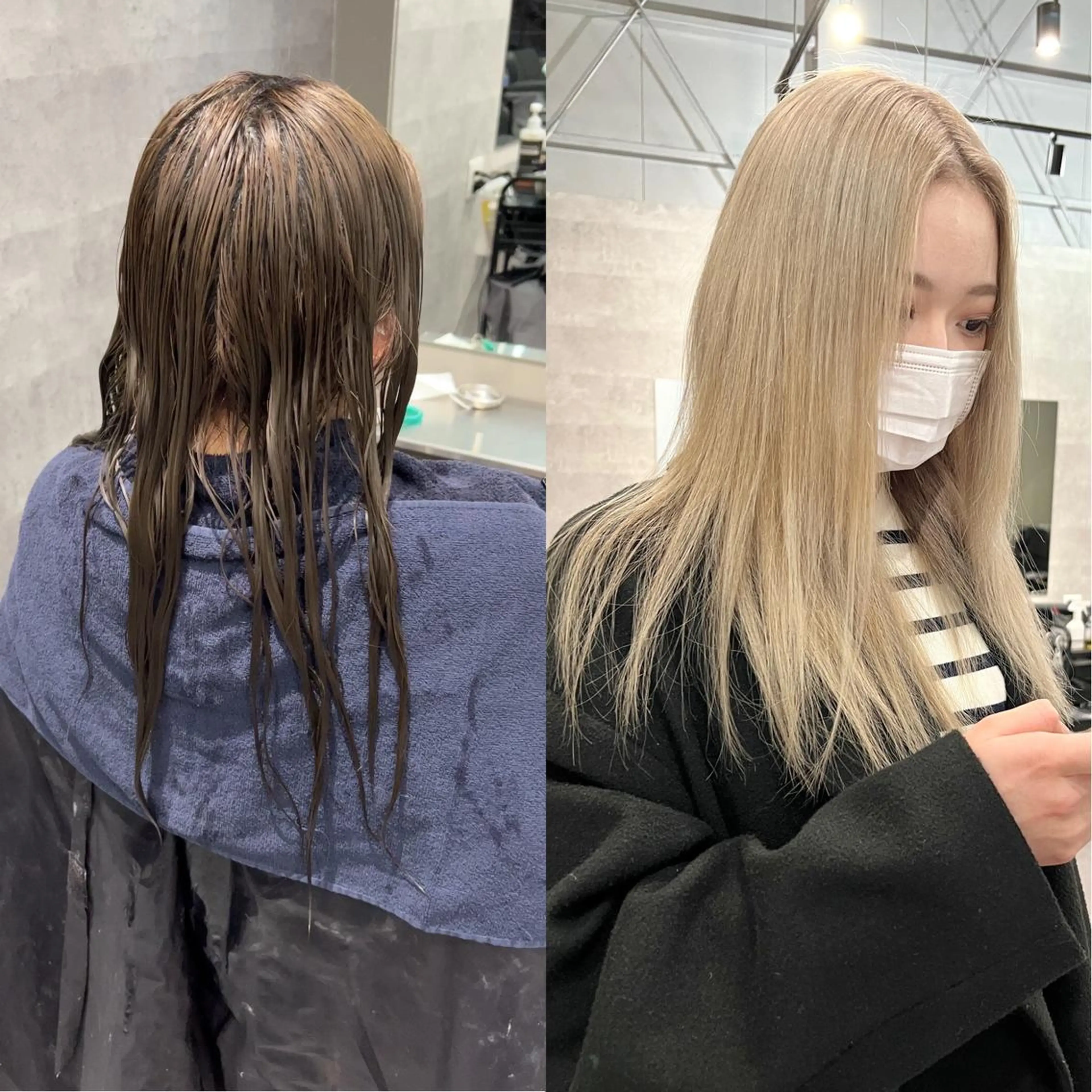 ロング カラー ベージュカラー ブリーチ ホワイトベージュ Via officialのヘアスタイル