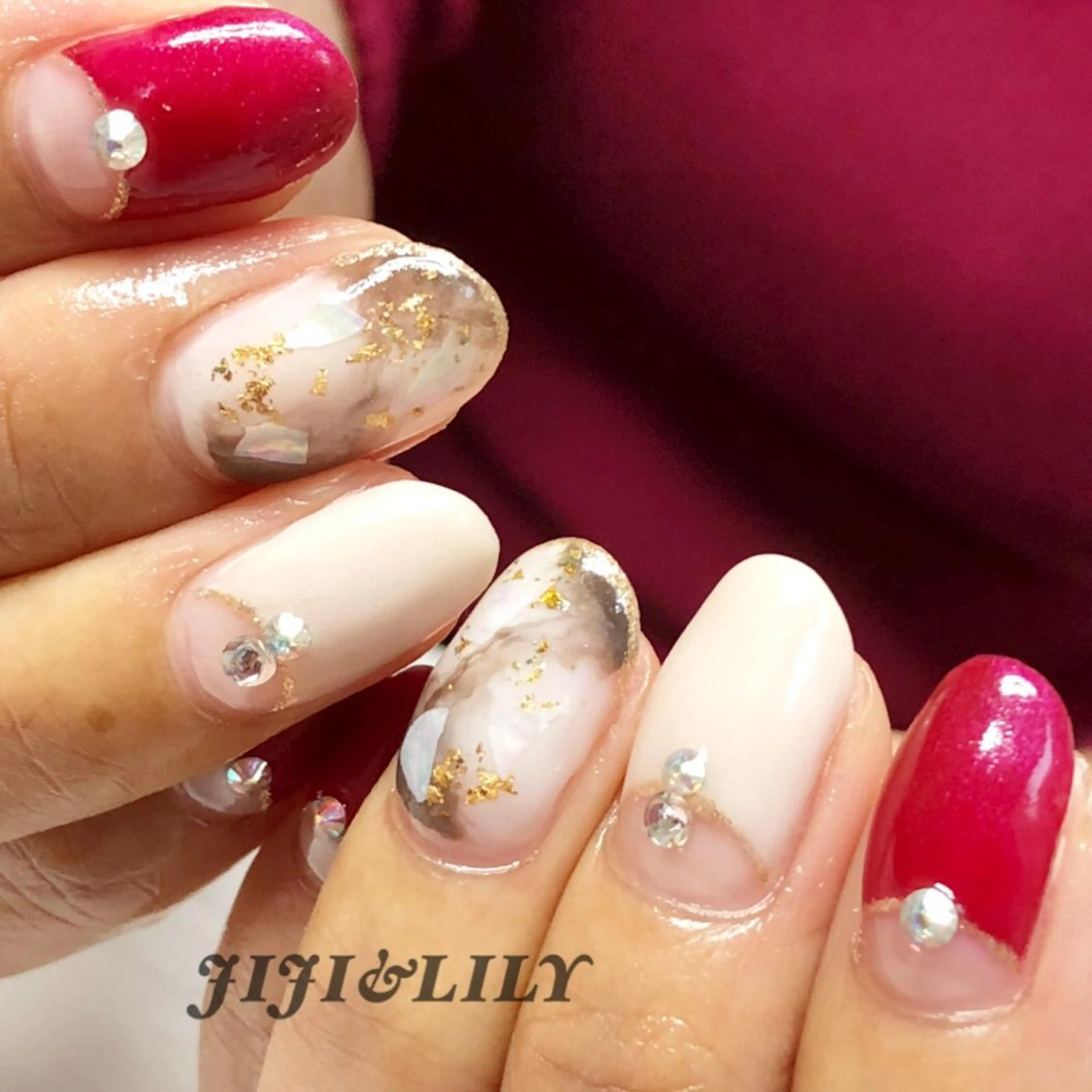 ネイル べっ甲ネイル フレンチネイル 逆フレンチ 豊田 圭子のネイルデザイン