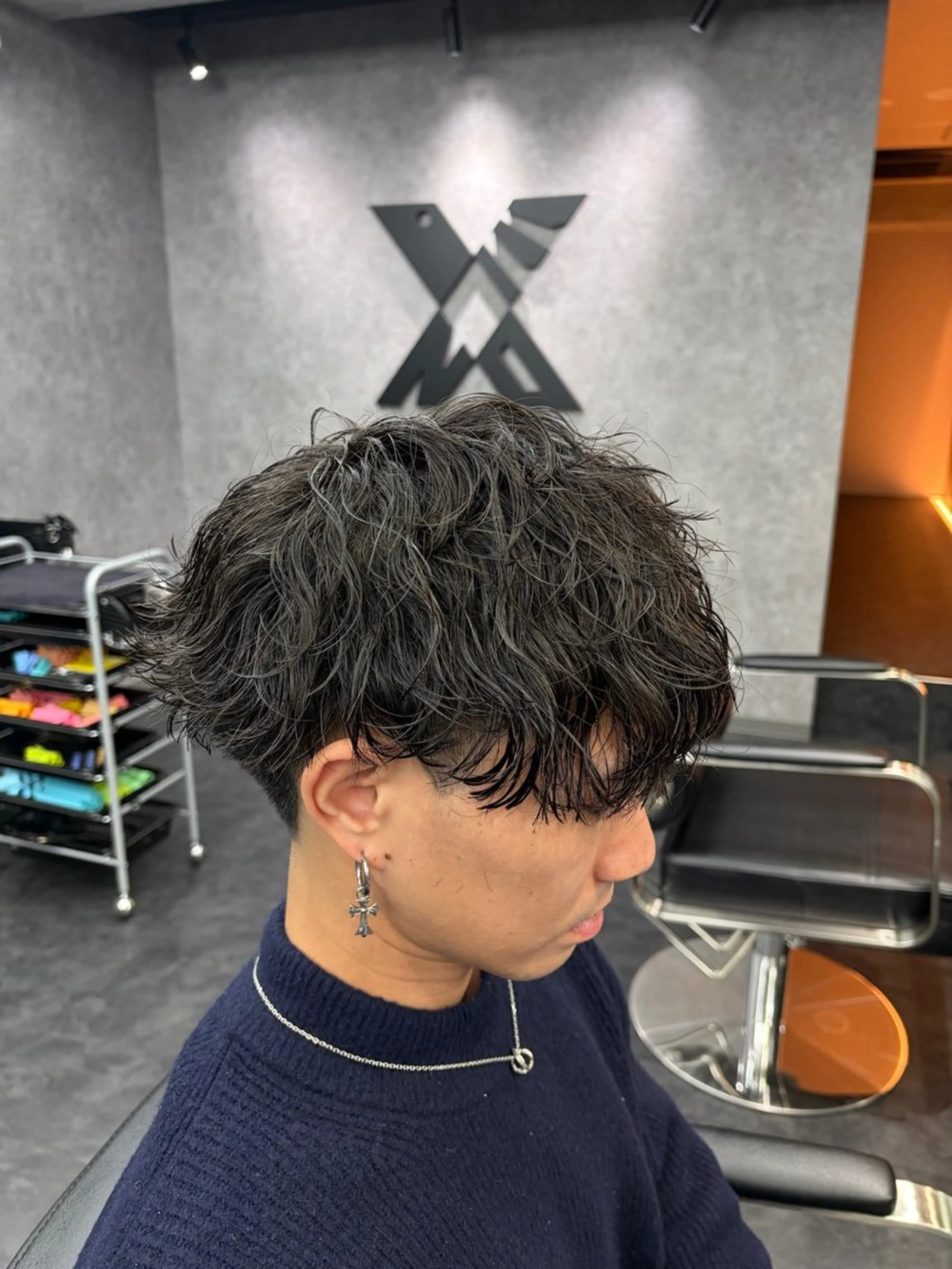 パーマ メンズ カット パーマ 深野 ちさとのヘアスタイル