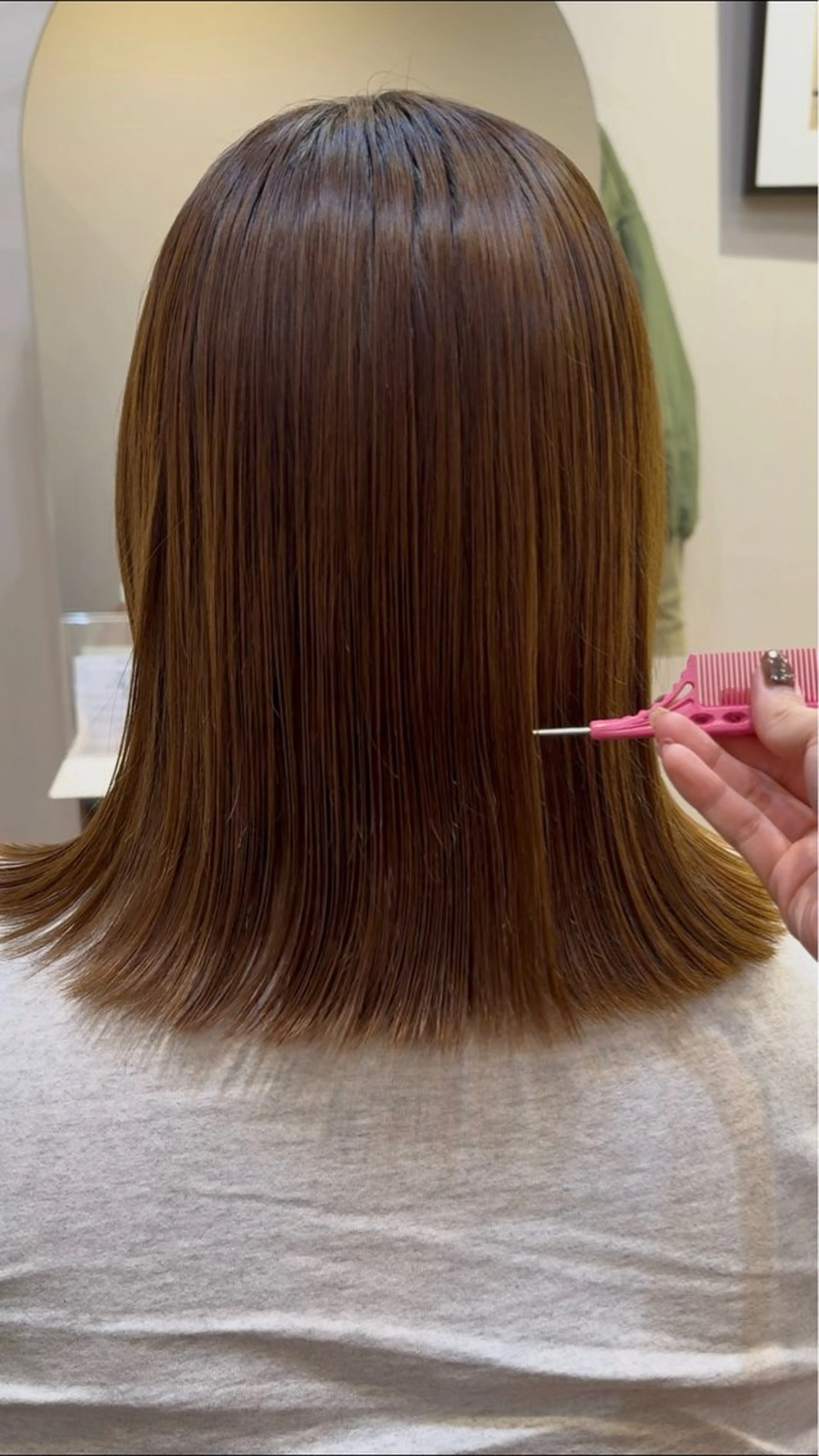 ミディアム 縮毛矯正 momo 札幌美容師のヘアスタイル