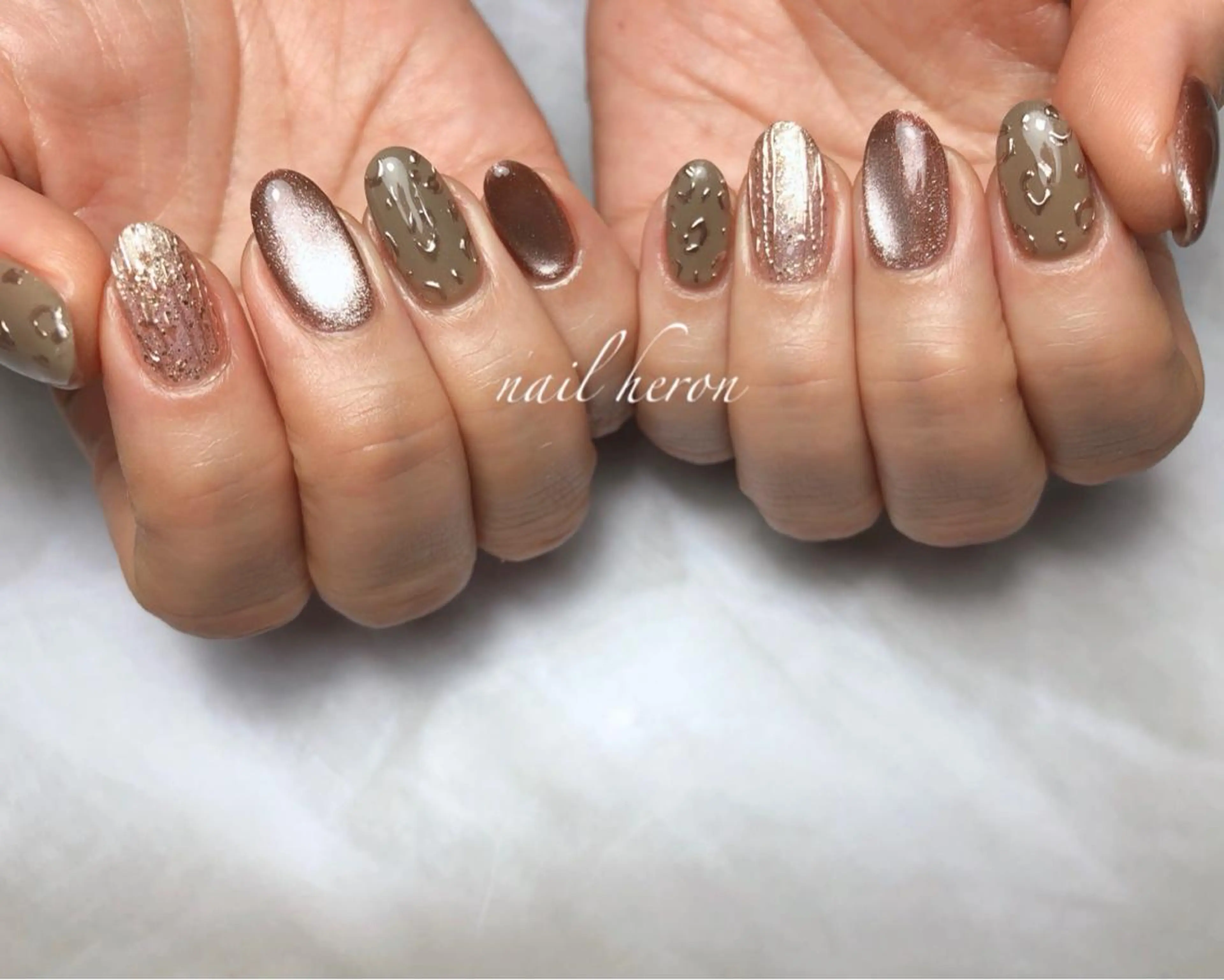 ネイル アニマル柄 マグネットネイル ミラーネイル ハンドネイル nail heron所属・saki_ nail heronのその他イメージ