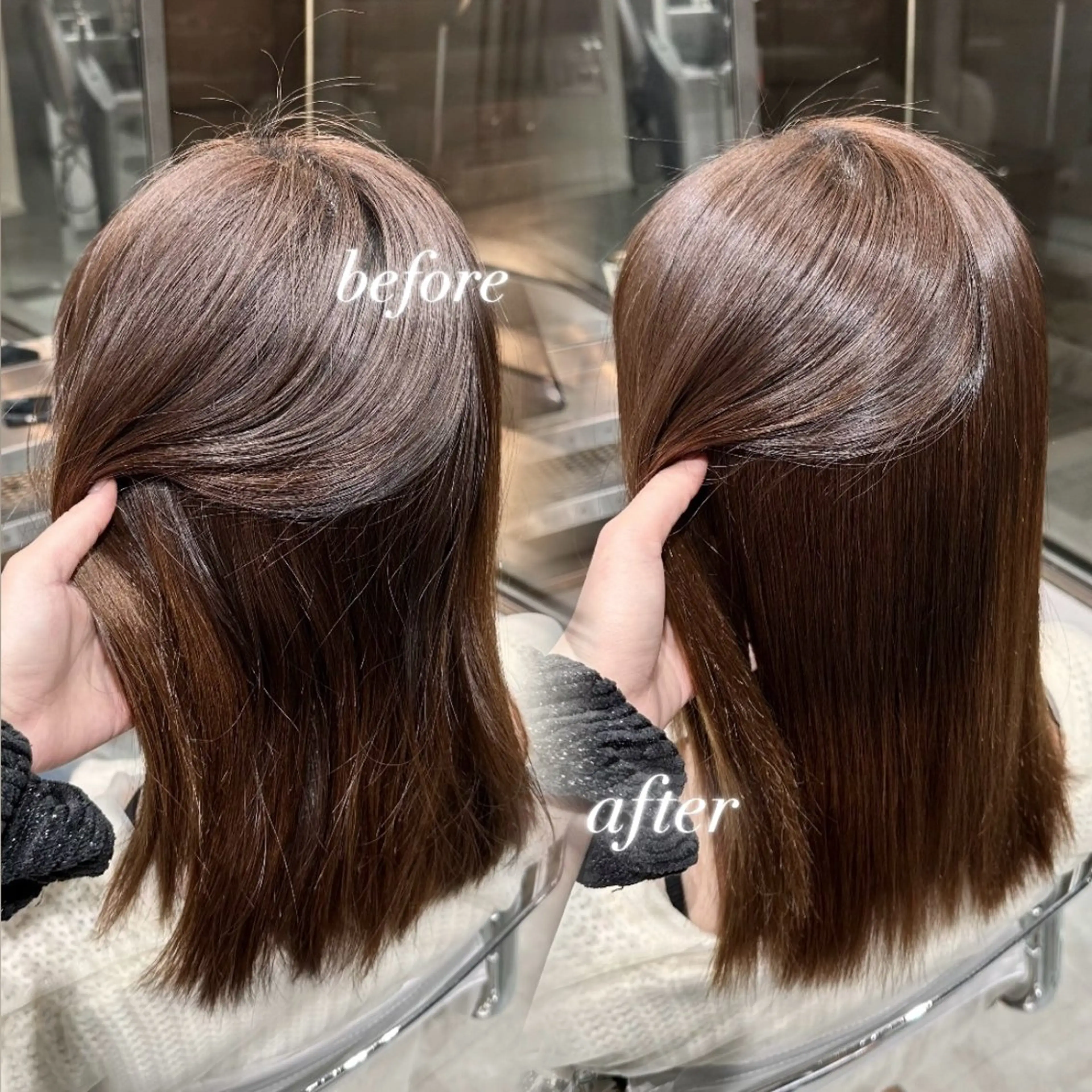 セミロング 縮毛矯正 kurumi🎀 /髪質改善のヘアスタイル