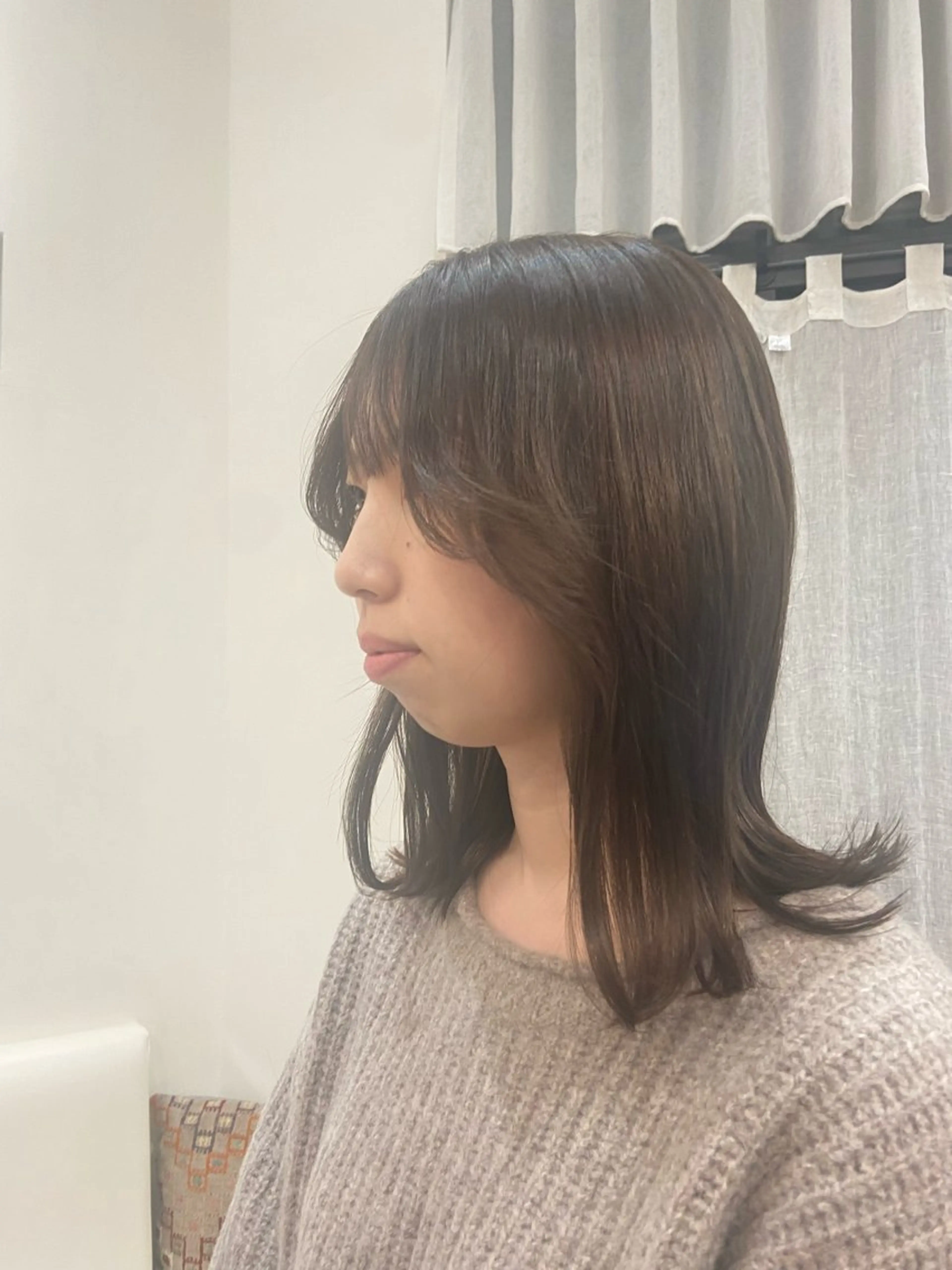 ミディアム カラー ベージュカラー atelier doux dimanche（アトリエ・ドゥー・ディマンシュ）所属・Fukamiレイヤー 透明感カラーのヘアスタイル