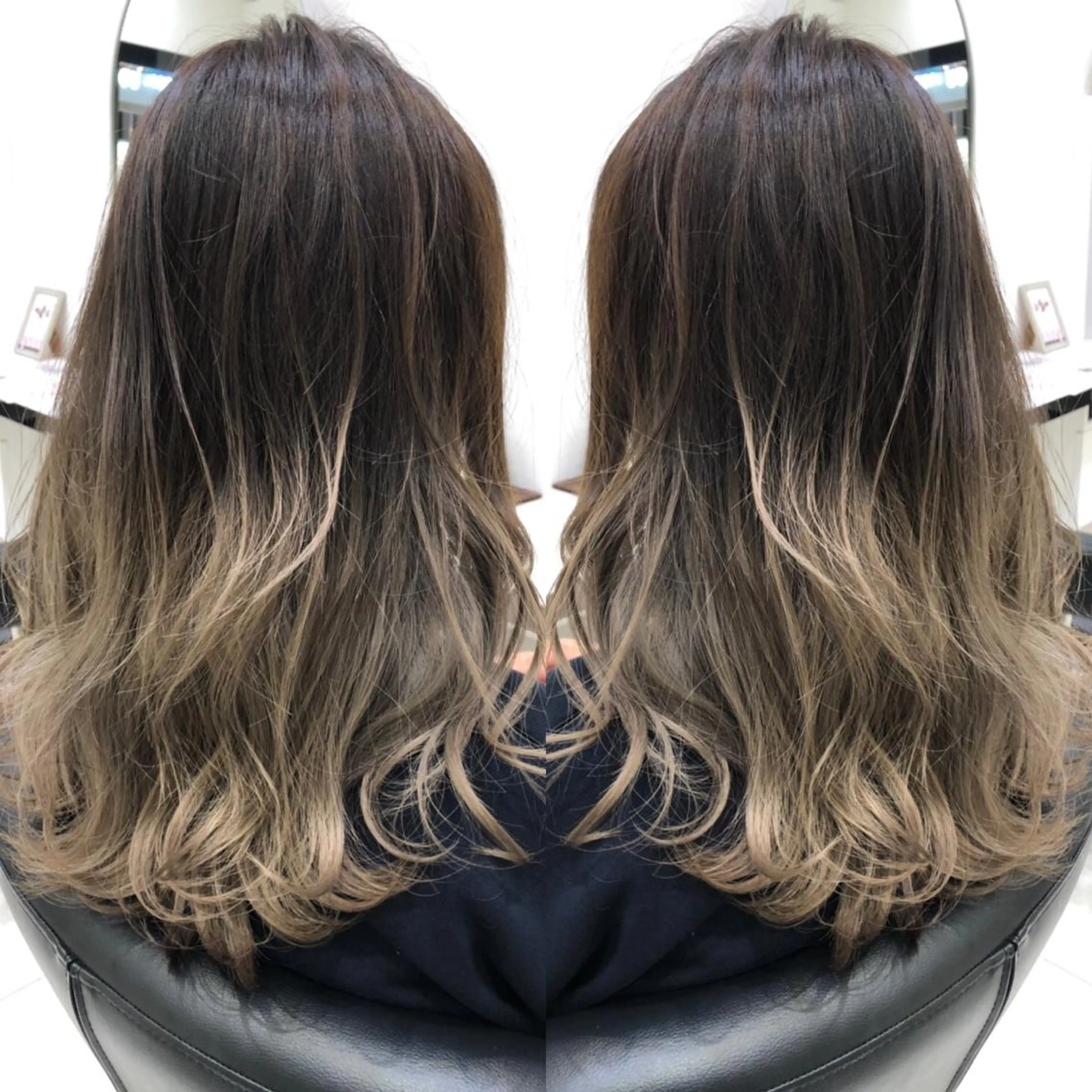 ロング ヘアカラー 岸 保奈美のヘアスタイル