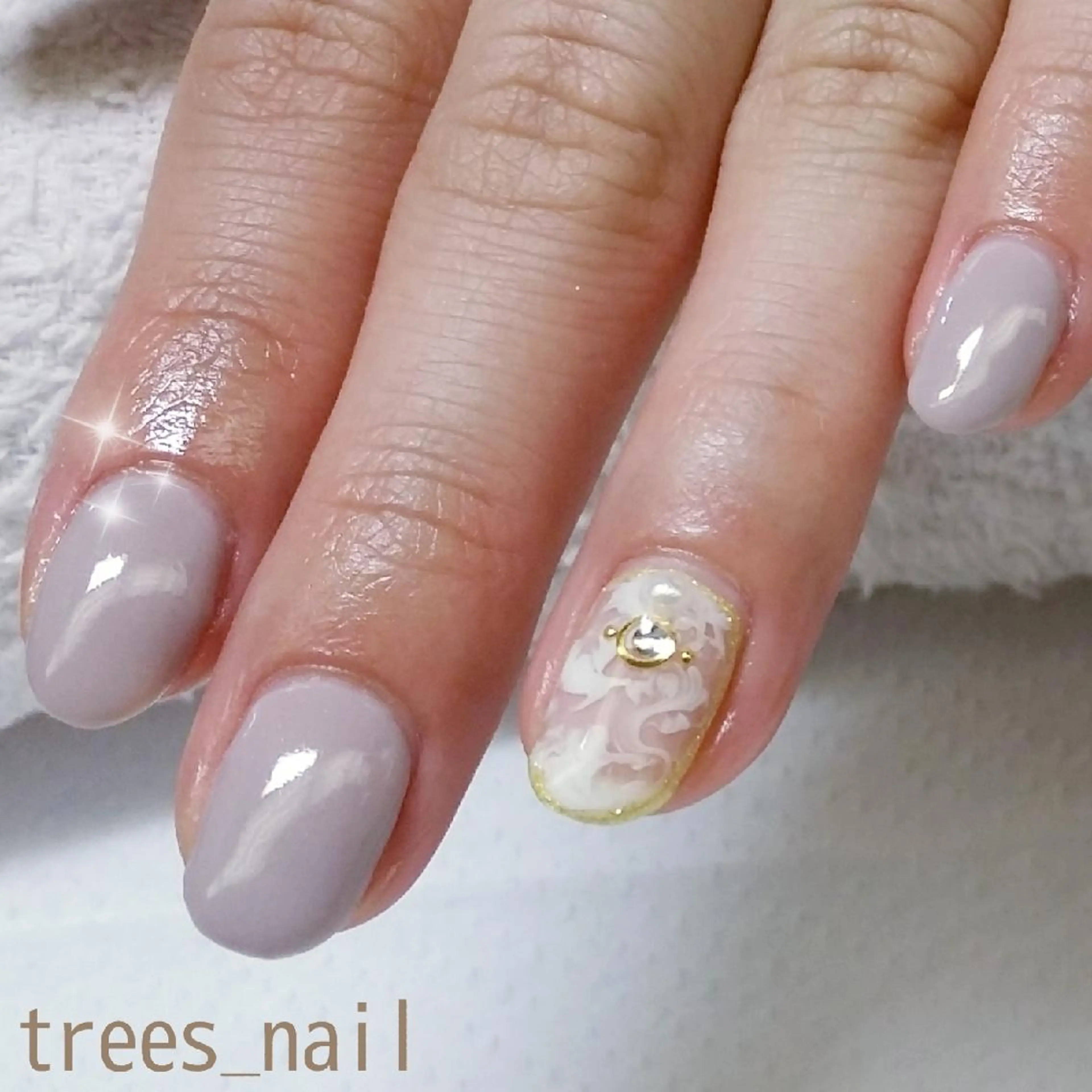 ネイル アートネイル 大理石ネイル(マーブル) オフィスネイル シンプルネイル trees_ nailのネイルデザイン