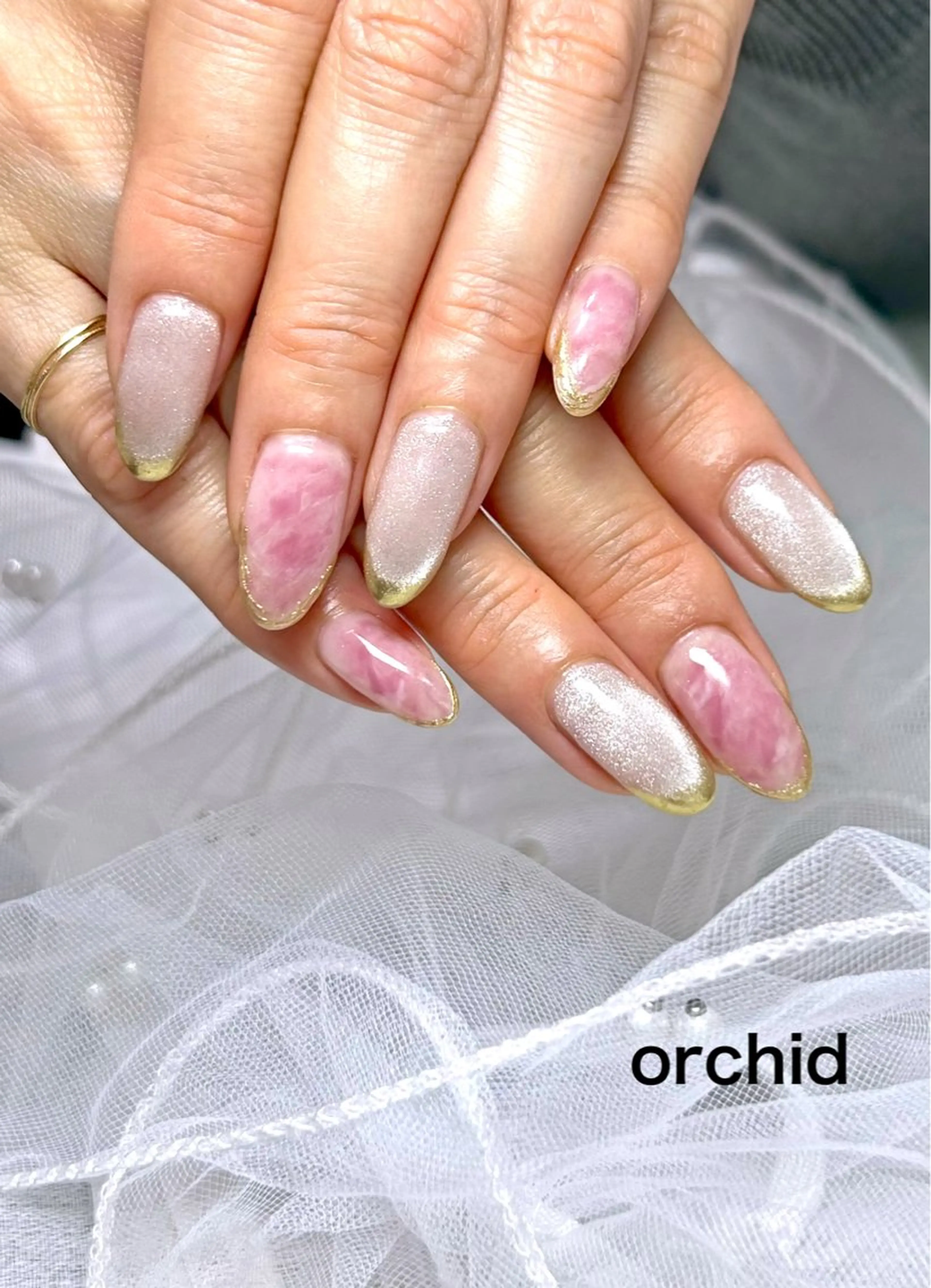 ネイル ハンドネイル orchid ♡オーキッドのネイルデザイン