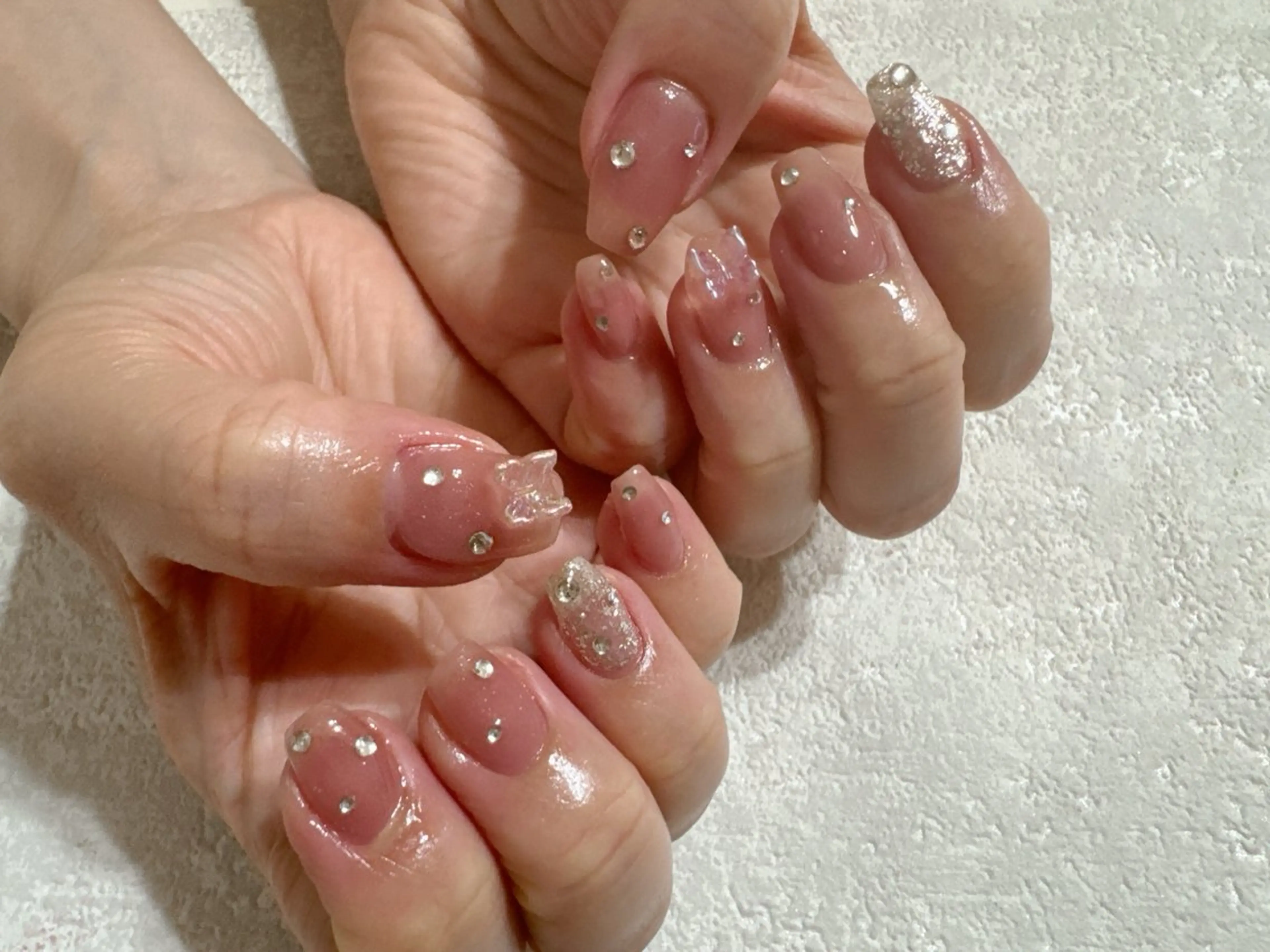 ネイル フットネイル ジェルネイル キラキラネイル パラジェル 春ネイル kikinail 溝の口のネイルデザイン