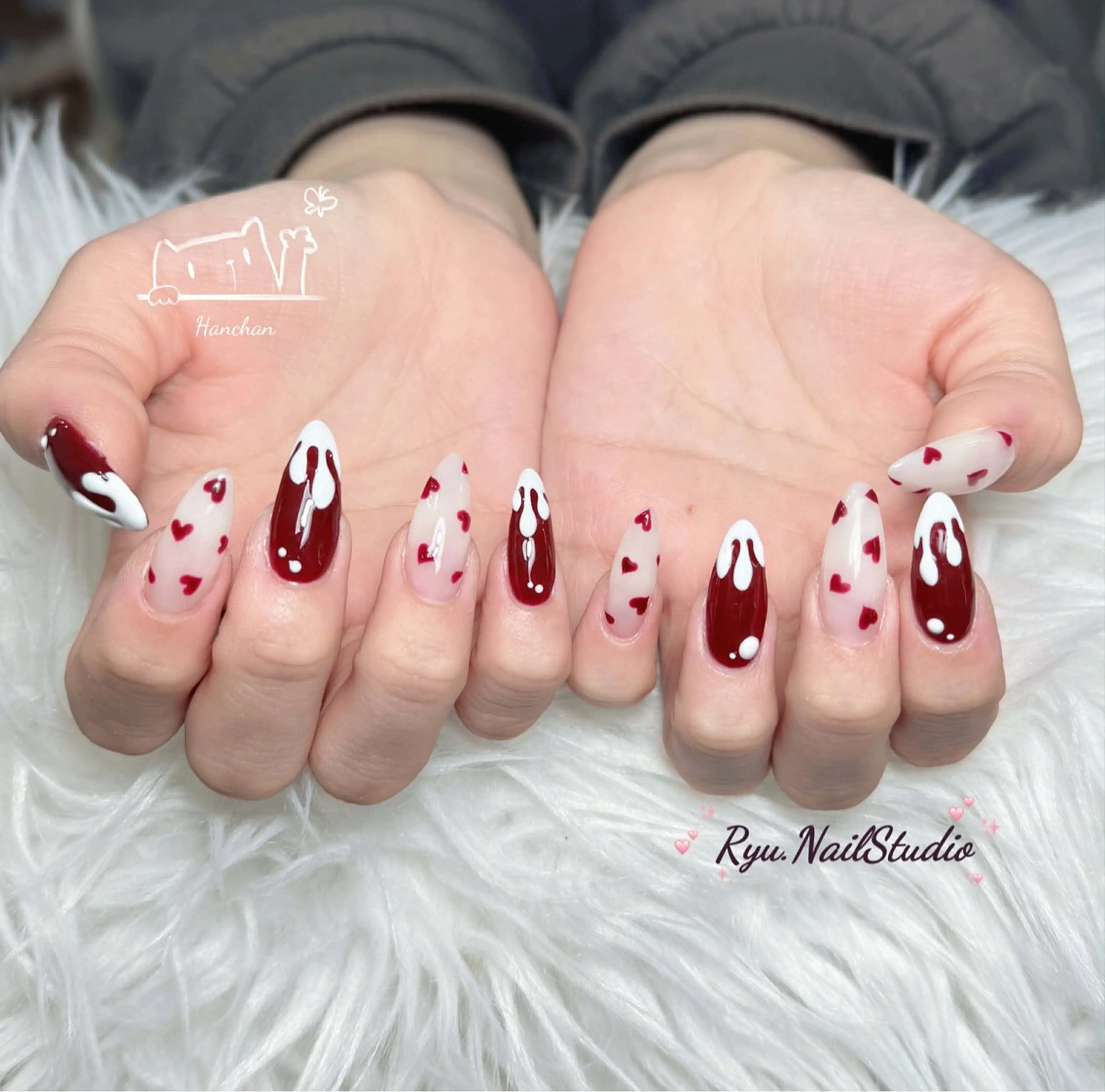 ネイル アートネイル ジェルネイル マグネットネイル ニュアンスネイル シンプルネイル ハンドネイル Ryunail所属・Ryu Nail NekoChanのネイルデザイン