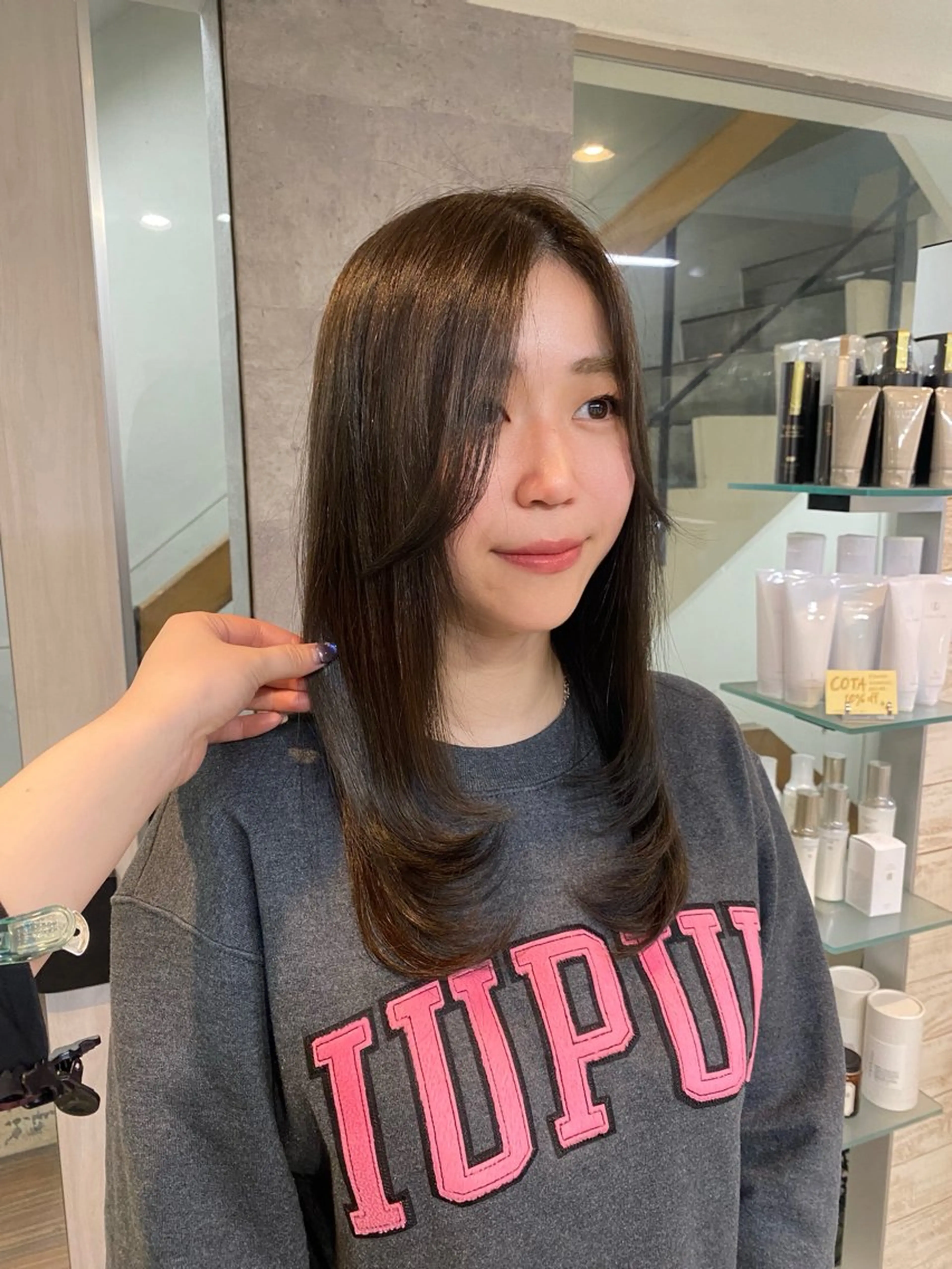 ロング カラー レイヤーカット カット ヘアカラー MIREI /韓国風 ショート/大阪美容室のヘアスタイル