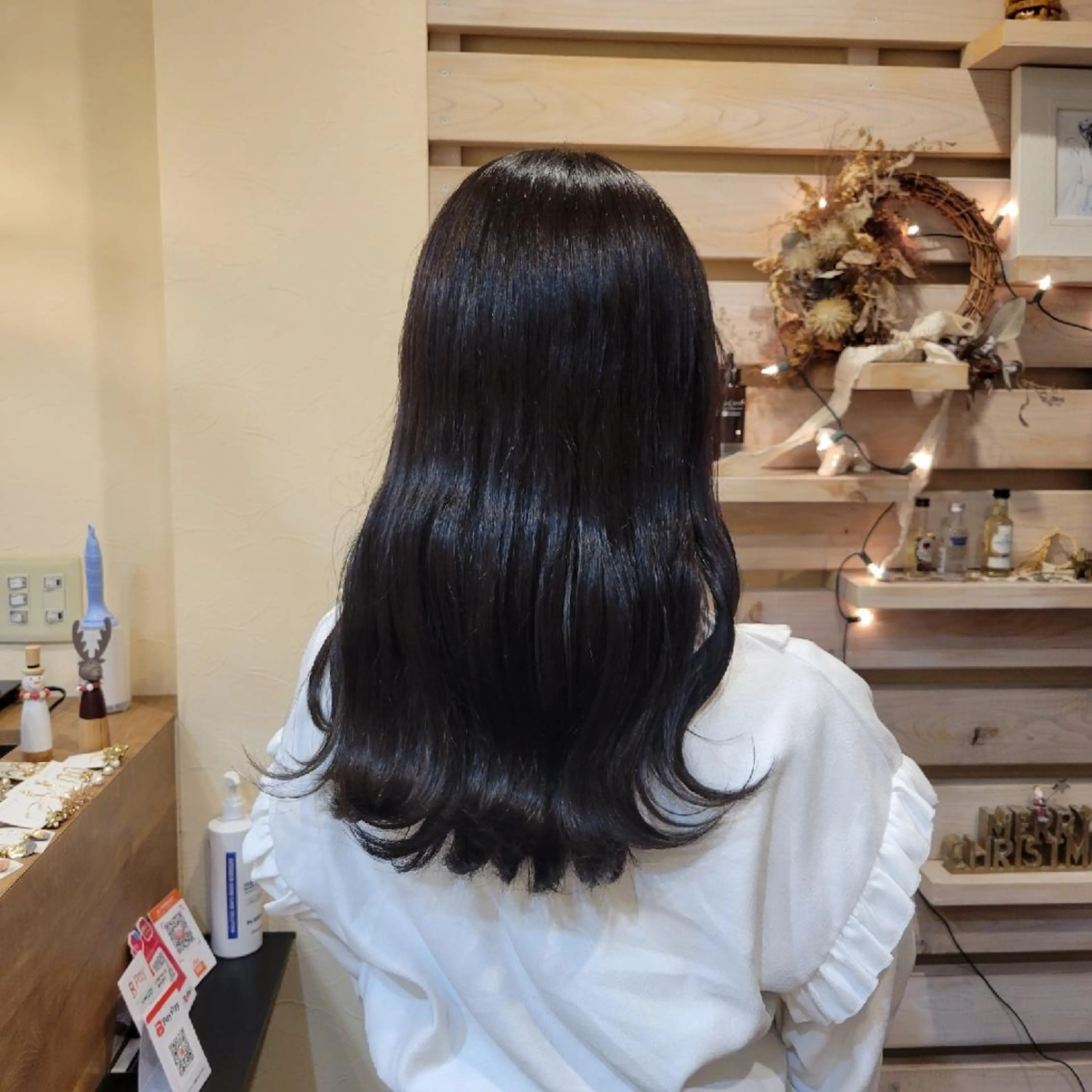 カラー 黒髪 ブルーカラー ブルーブラック ashiato /なほのヘアスタイル