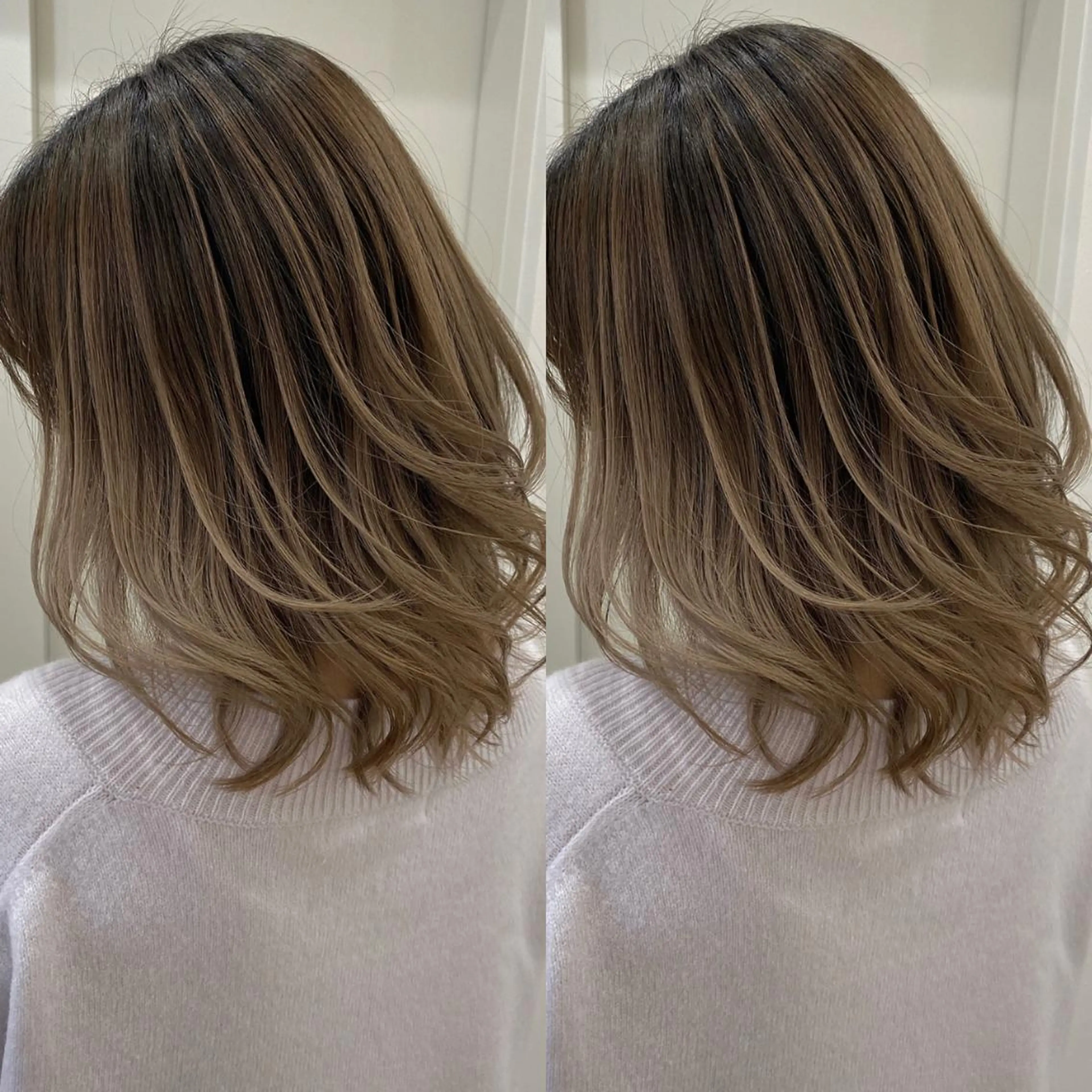 ミディアム カラー パーマ ヘアアレンジ メンズ キッズ ネイル マツエク・マツパ カット ヘアカラー ハイライト、レイヤー カット/西梅田/中西のヘアスタイル